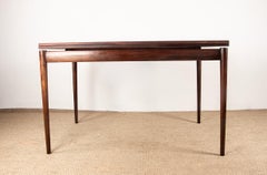 Extendable Danish dining table in rosewood and brass by Poul Volther 1960.