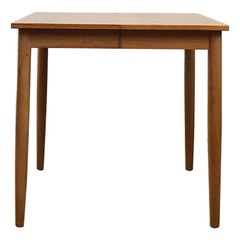 Extendable Danish Midcentury Oak Dining Table with Round Leaves