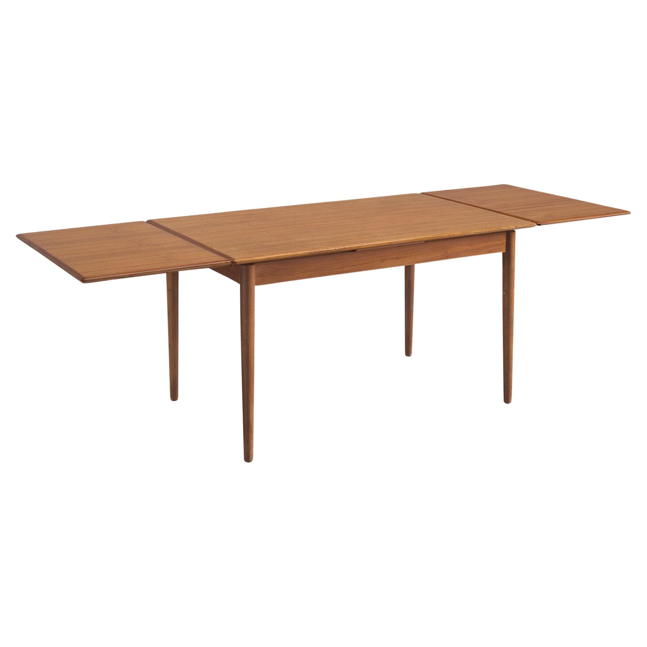 Extendable Danish Side Table in Teak