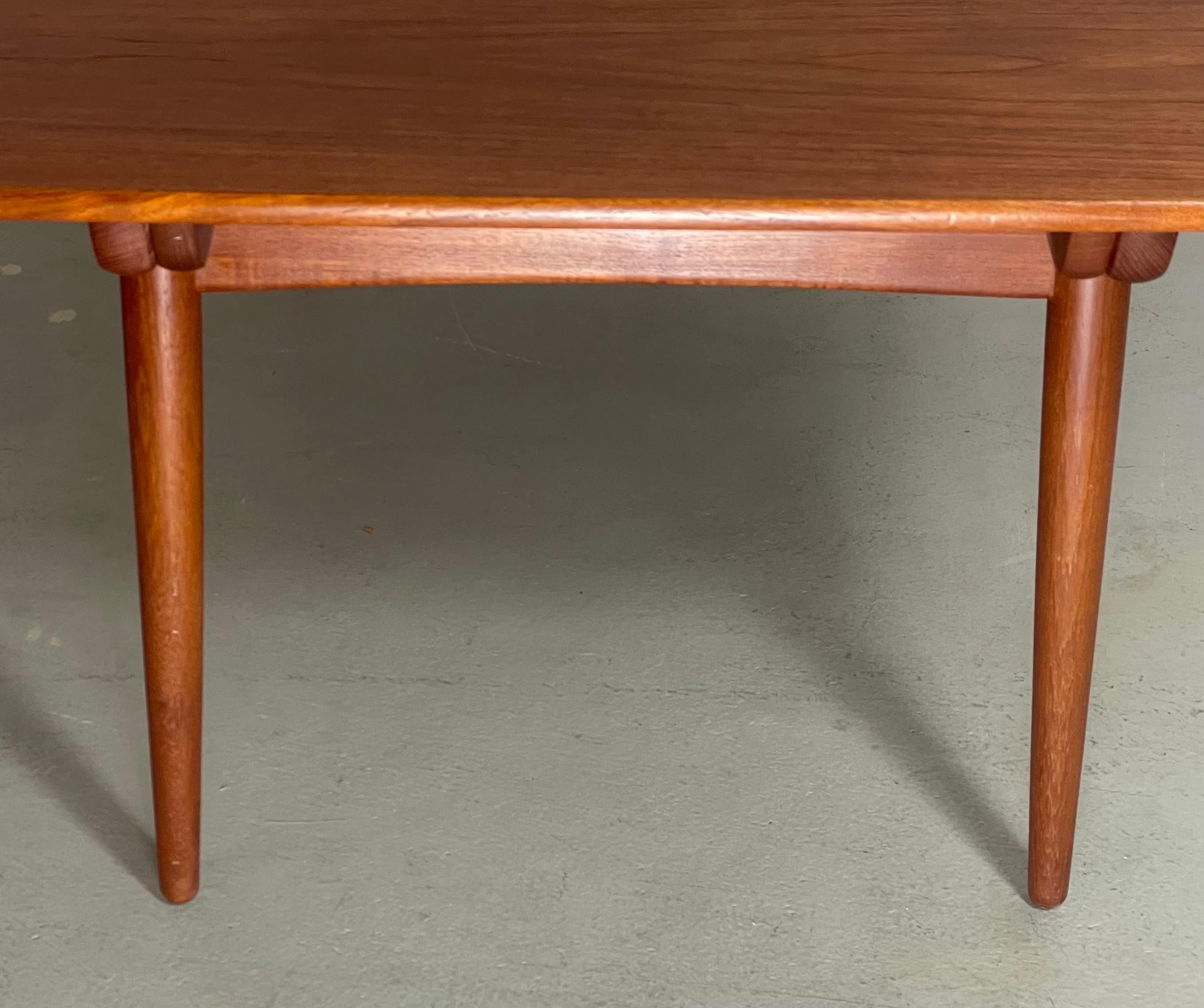 Extendable Danish Teak Dining Table by Hans Wegner for Andreas Tuck For Sale 3