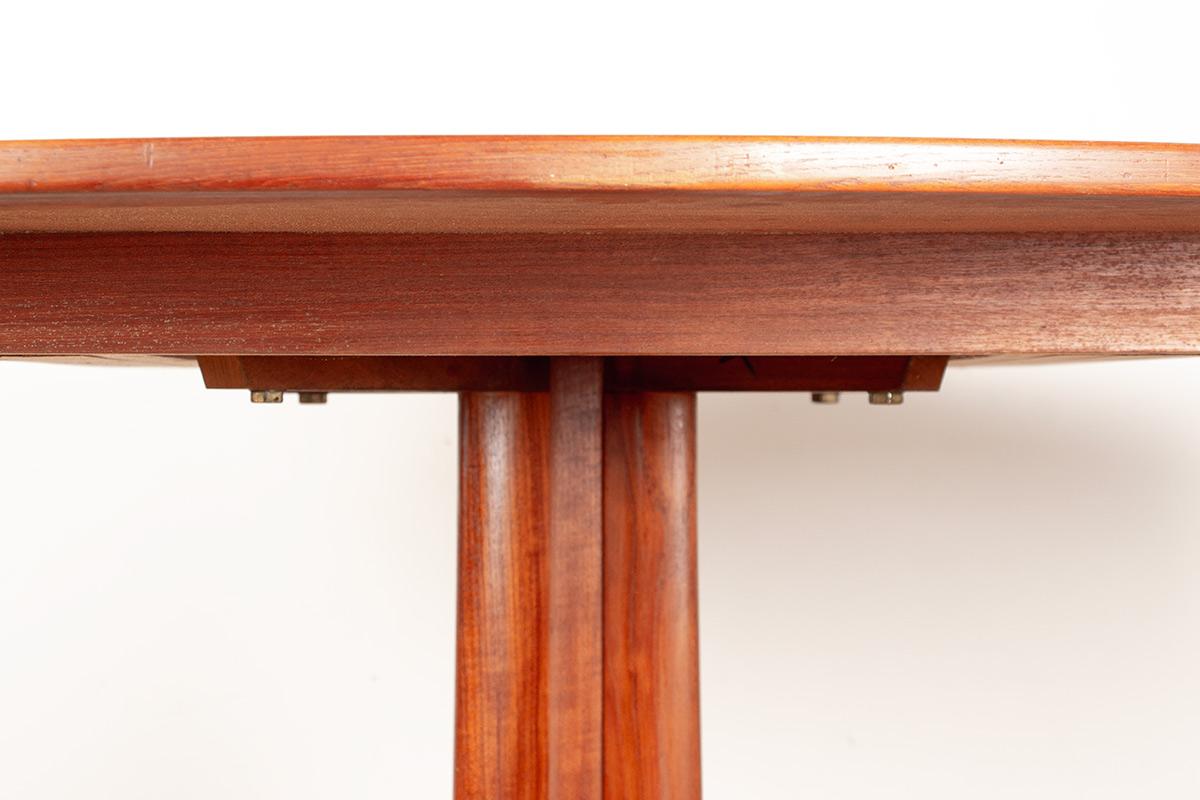 Tavolo da pranzo danese allungabile in teak con piedistallo centrale, di Niels Moller 1960. in vendita 5