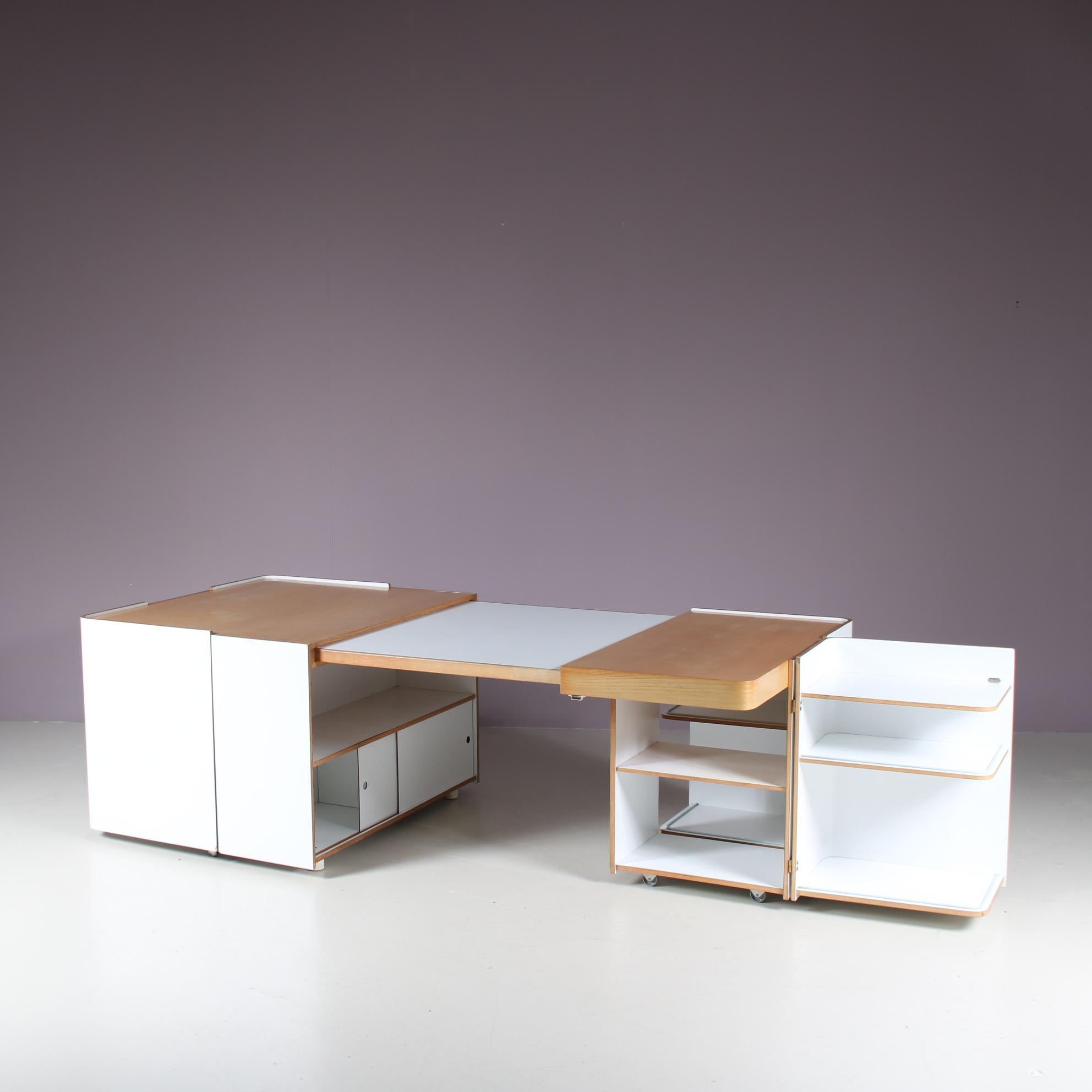 Extendable Desk by Roberto Pamio, Renato Toso & Noti Massari for Stilwood, Italy 4
