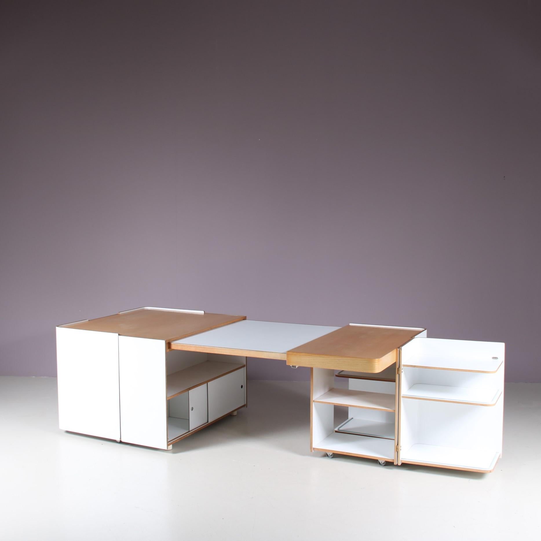 Extendable Desk by Roberto Pamio, Renato Toso & Noti Massari for Stilwood, Italy 5