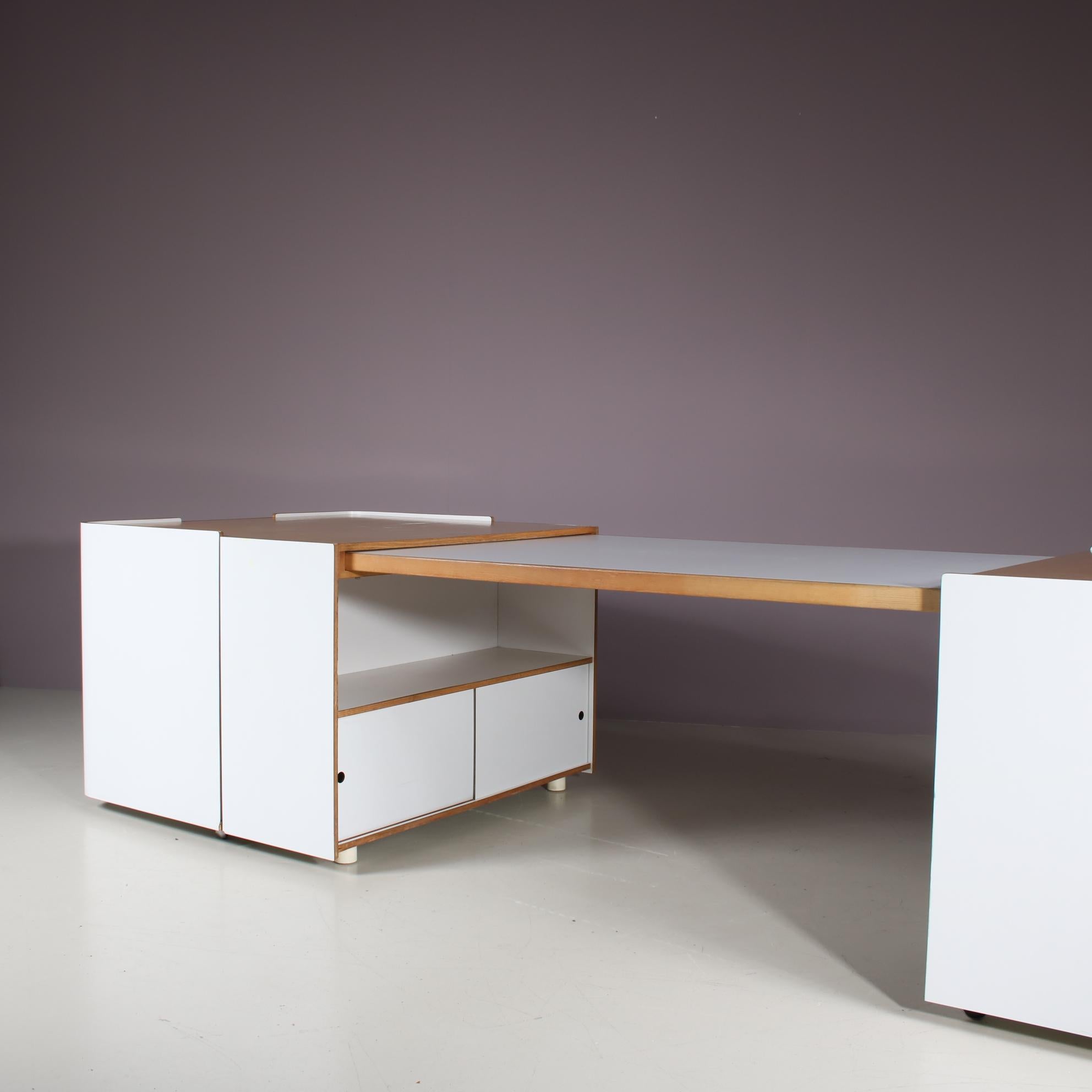 Mid-Century Modern Extendable Desk by Roberto Pamio, Renato Toso & Noti Massari for Stilwood, Italy