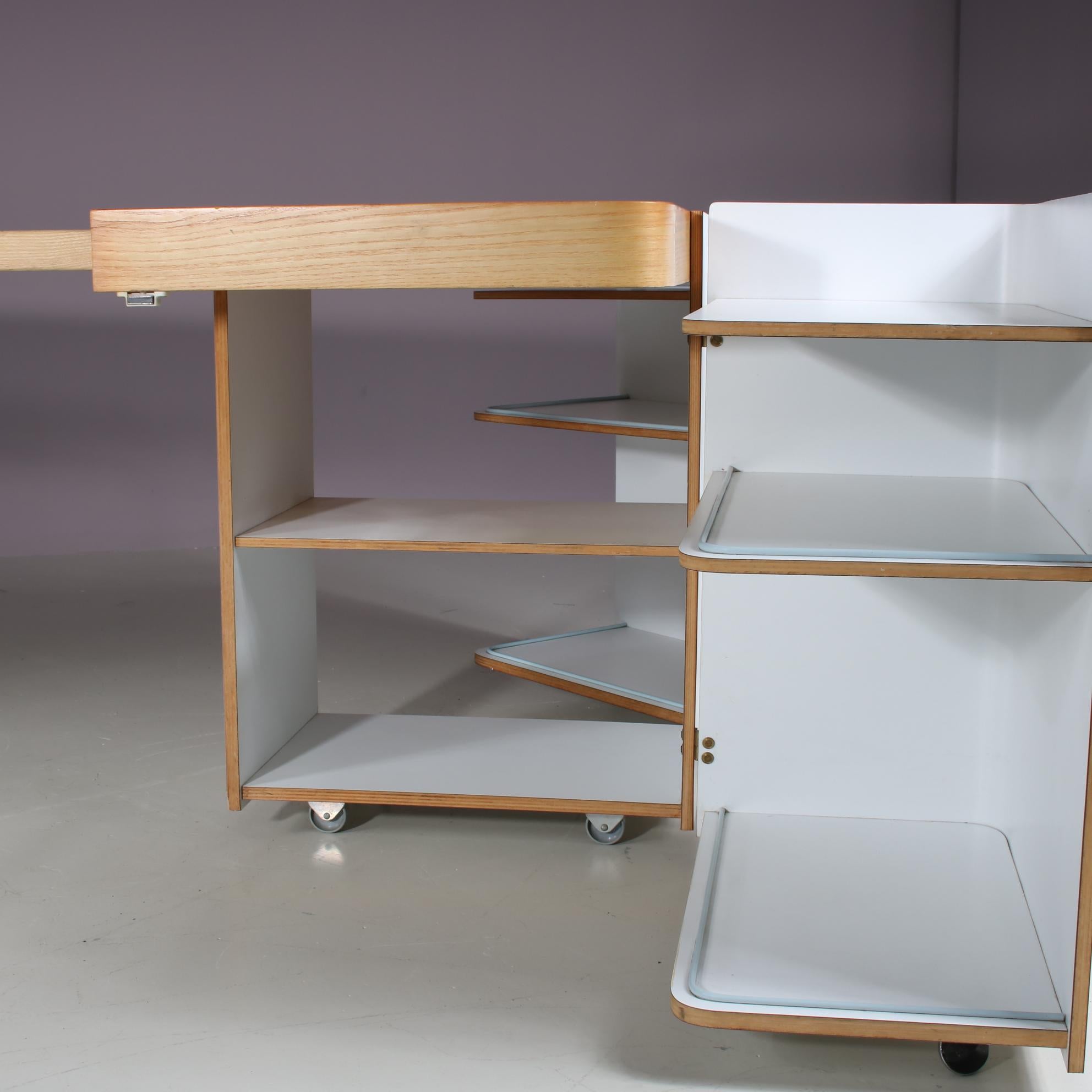 Wood Extendable Desk by Roberto Pamio, Renato Toso & Noti Massari for Stilwood, Italy