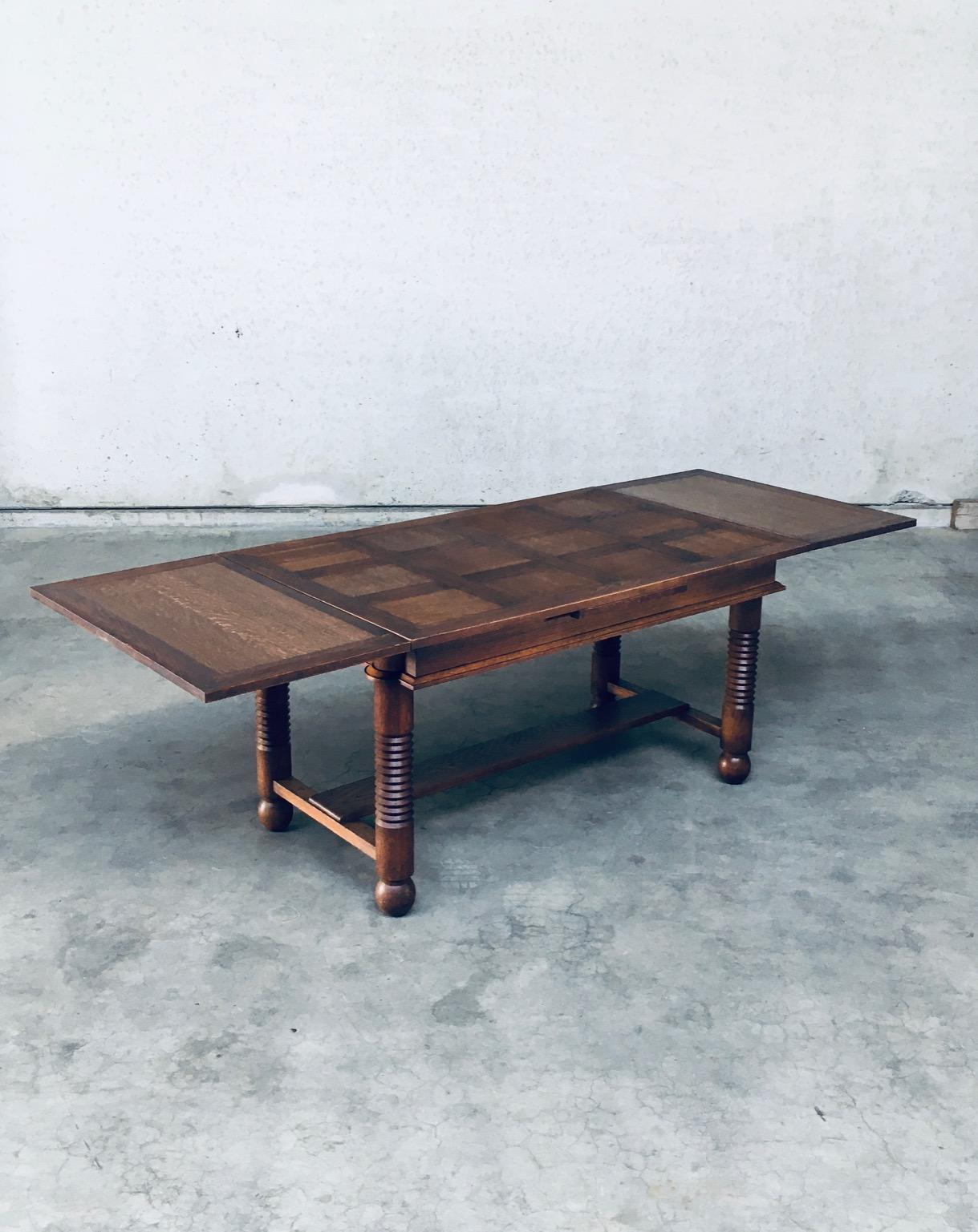 Oak Extendable Dining Table by Charles Dudouyt, France 1940's For Sale