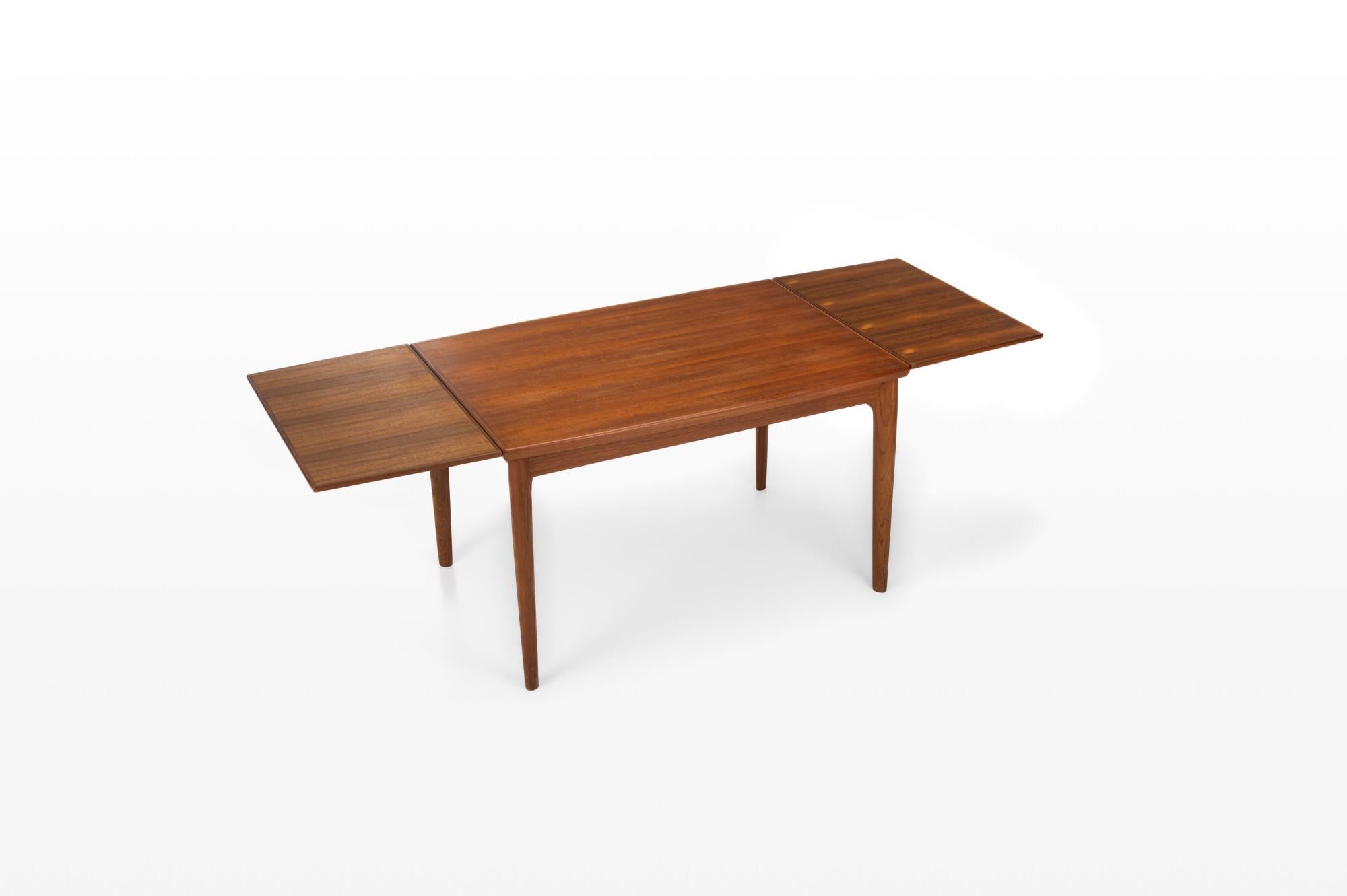 Teak Extendable Dining Table by Glostrup Furniture Factory, Denmark, 1960s For Sale