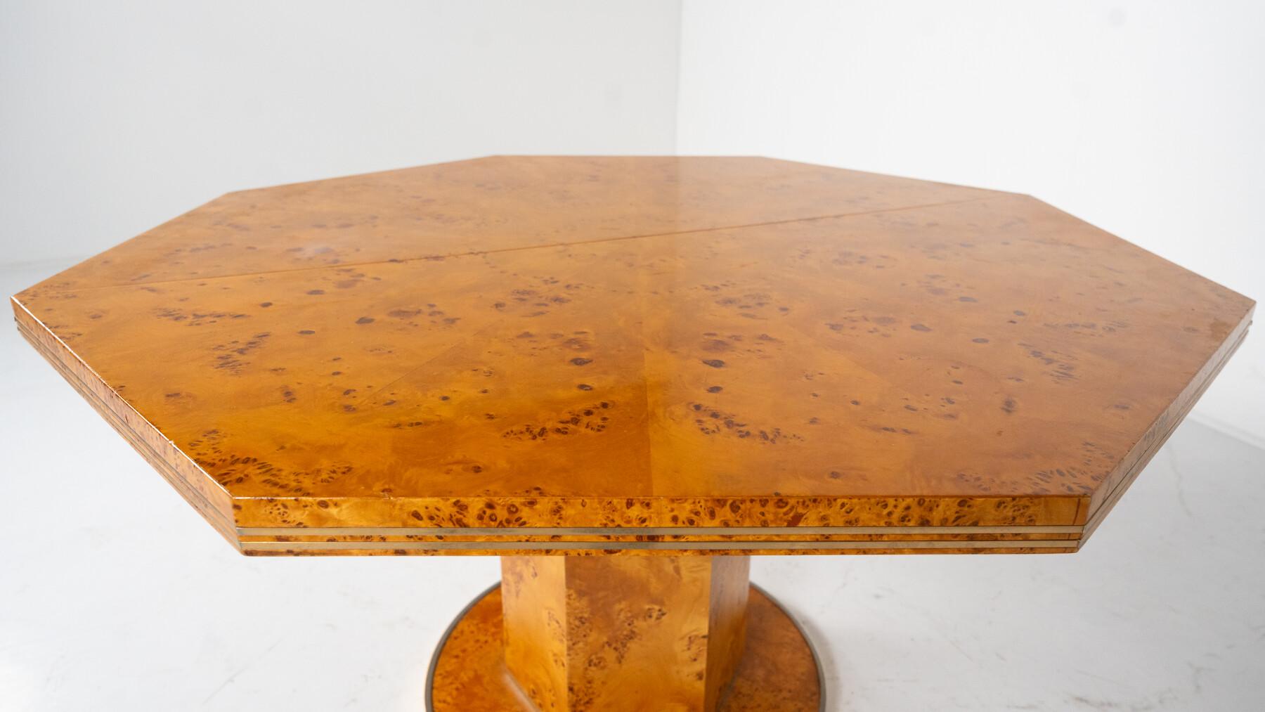 Mesa de comedor extensible de Willy Rizzo para Mario Sabot, Hollywood Regency, años 70 en venta 6