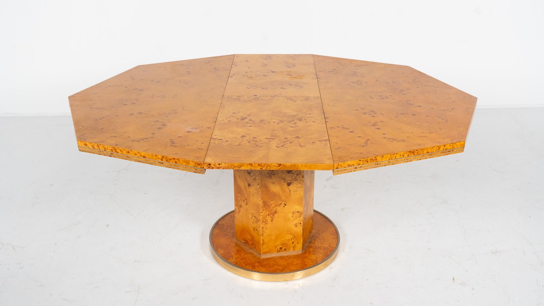 Mesa de comedor extensible de Willy Rizzo para Mario Sabot, Hollywood Regency, años 70 en venta 7