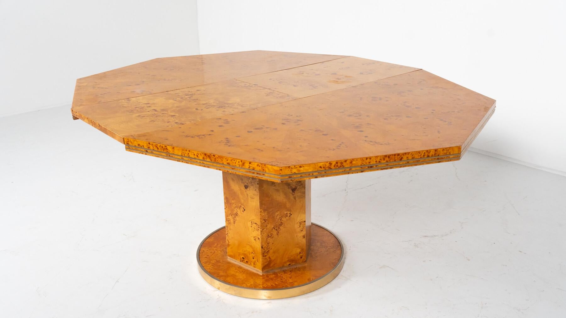 Mesa de comedor extensible de Willy Rizzo para Mario Sabot, Hollywood Regency, años 70 en venta 8
