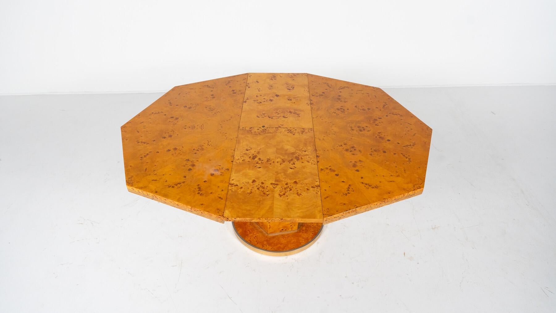 Mesa de comedor extensible de Willy Rizzo para Mario Sabot, Hollywood Regency, años 70 en venta 9