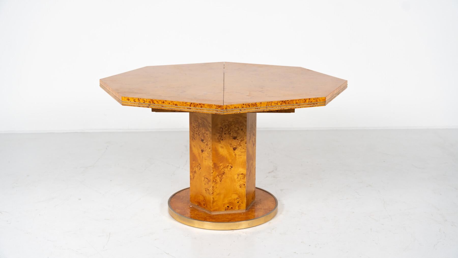 Mesa de comedor extensible de Willy Rizzo para Mario Sabot, Hollywood Regency, años 70 en venta 10