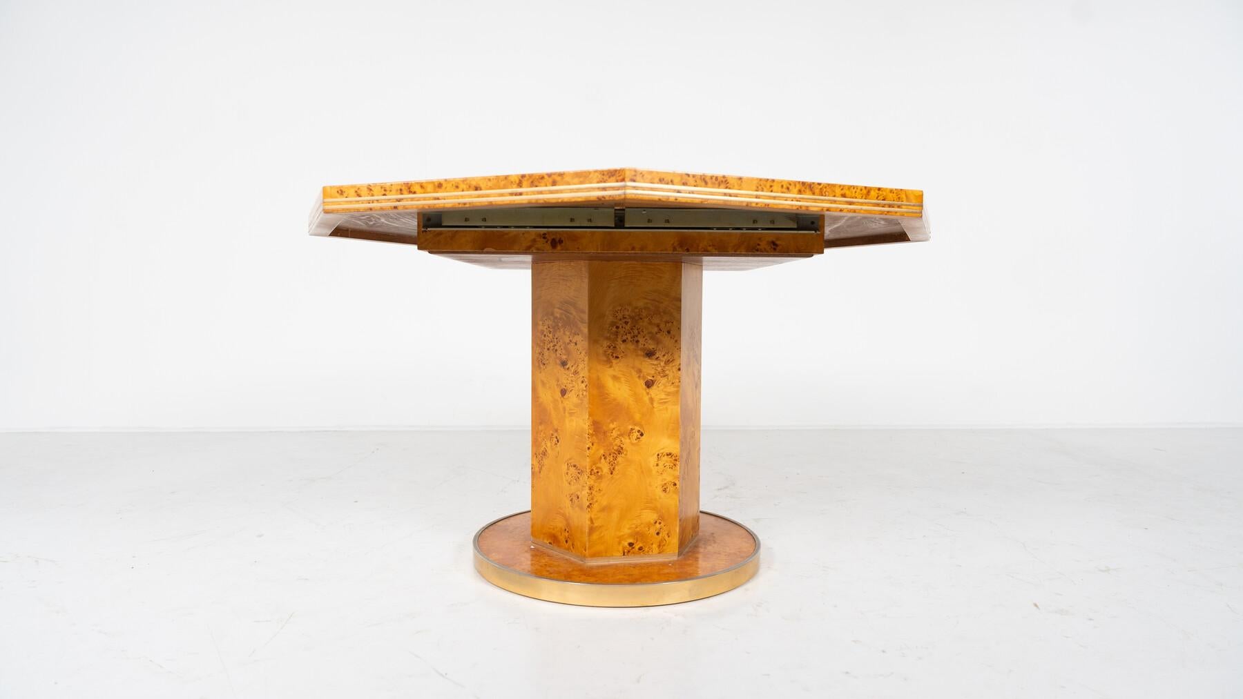 Mesa de comedor extensible de Willy Rizzo para Mario Sabot, Hollywood Regency, años 70 finales del siglo XX en venta
