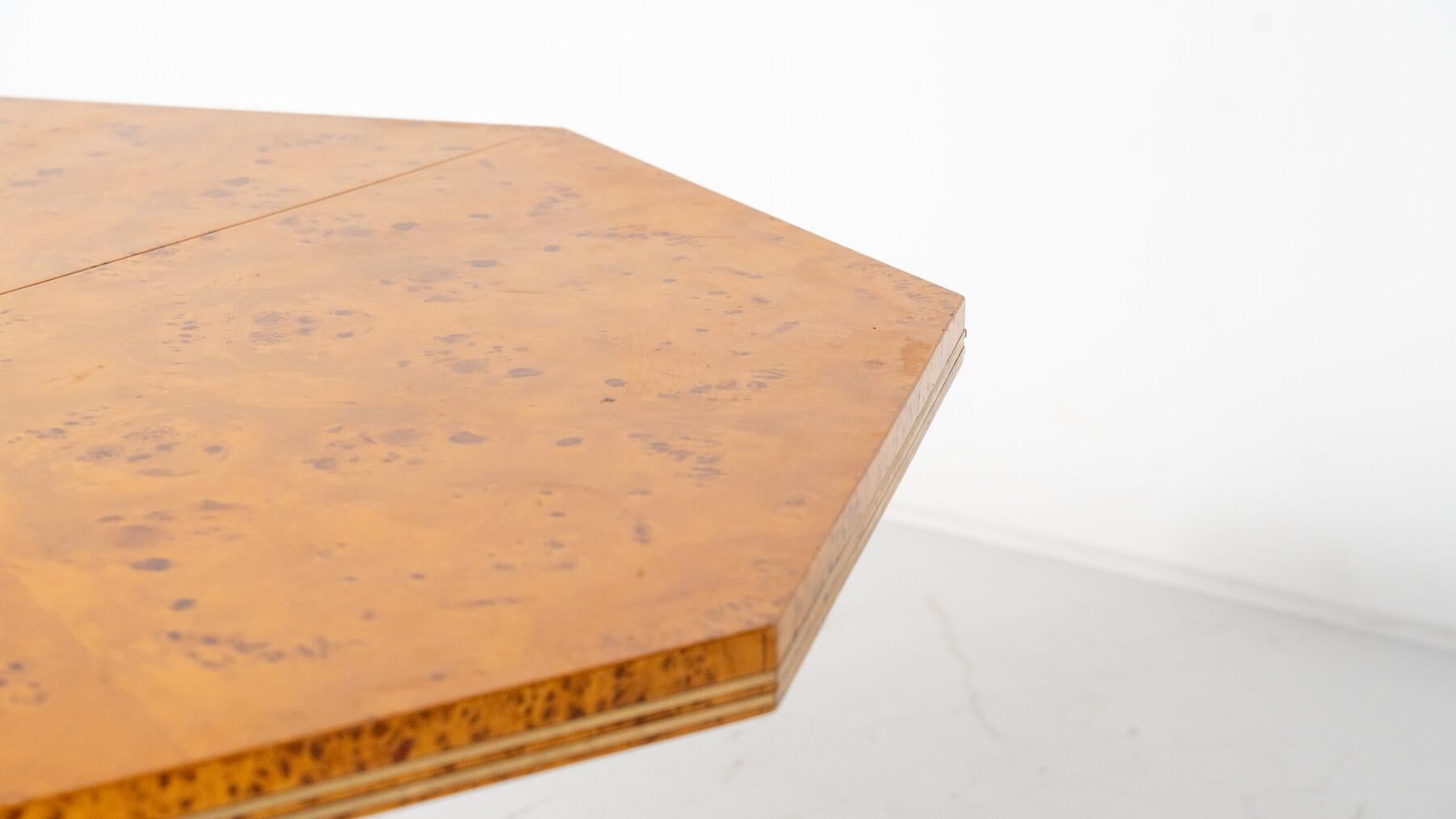 Mesa de comedor extensible de Willy Rizzo para Mario Sabot, Hollywood Regency, años 70 en venta 1