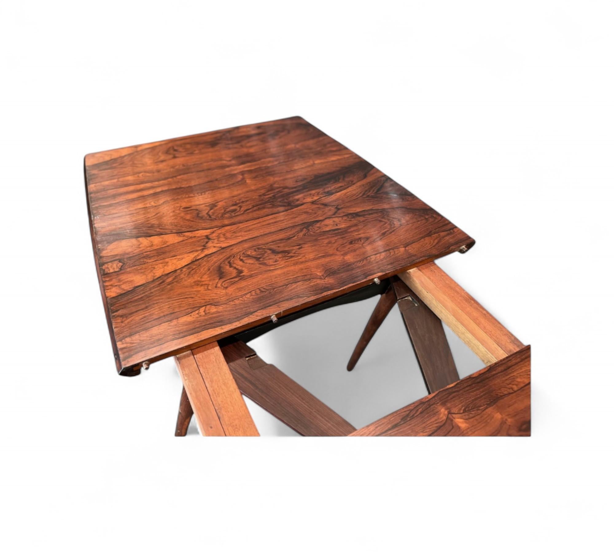 Extendable Dining Table in Hardwood by Carlo Hauner, c.1950s en venta 1