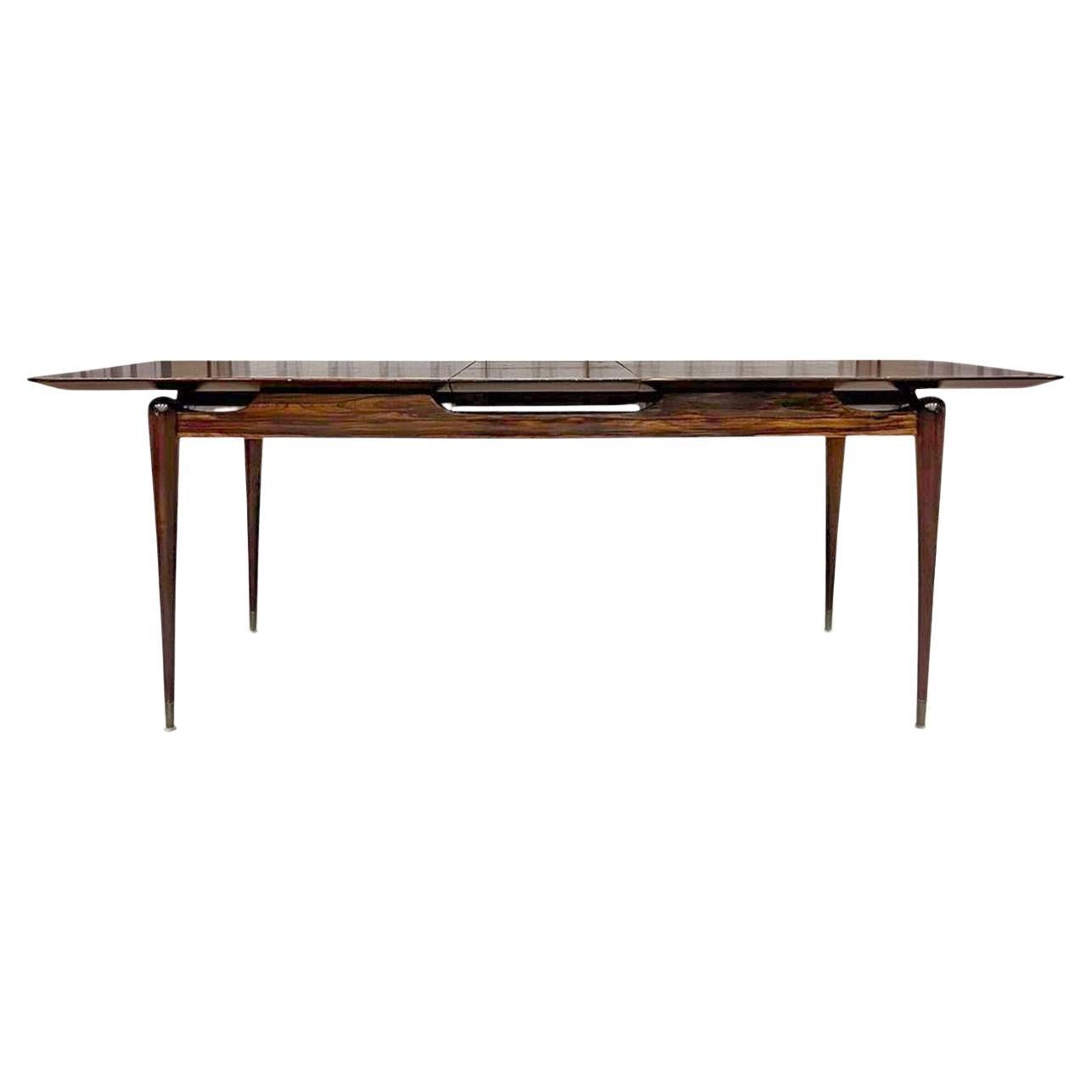 Mid-Century Modern Dining Table in Hardwood by Giuseppe Scapinelli, Brazil For Sale