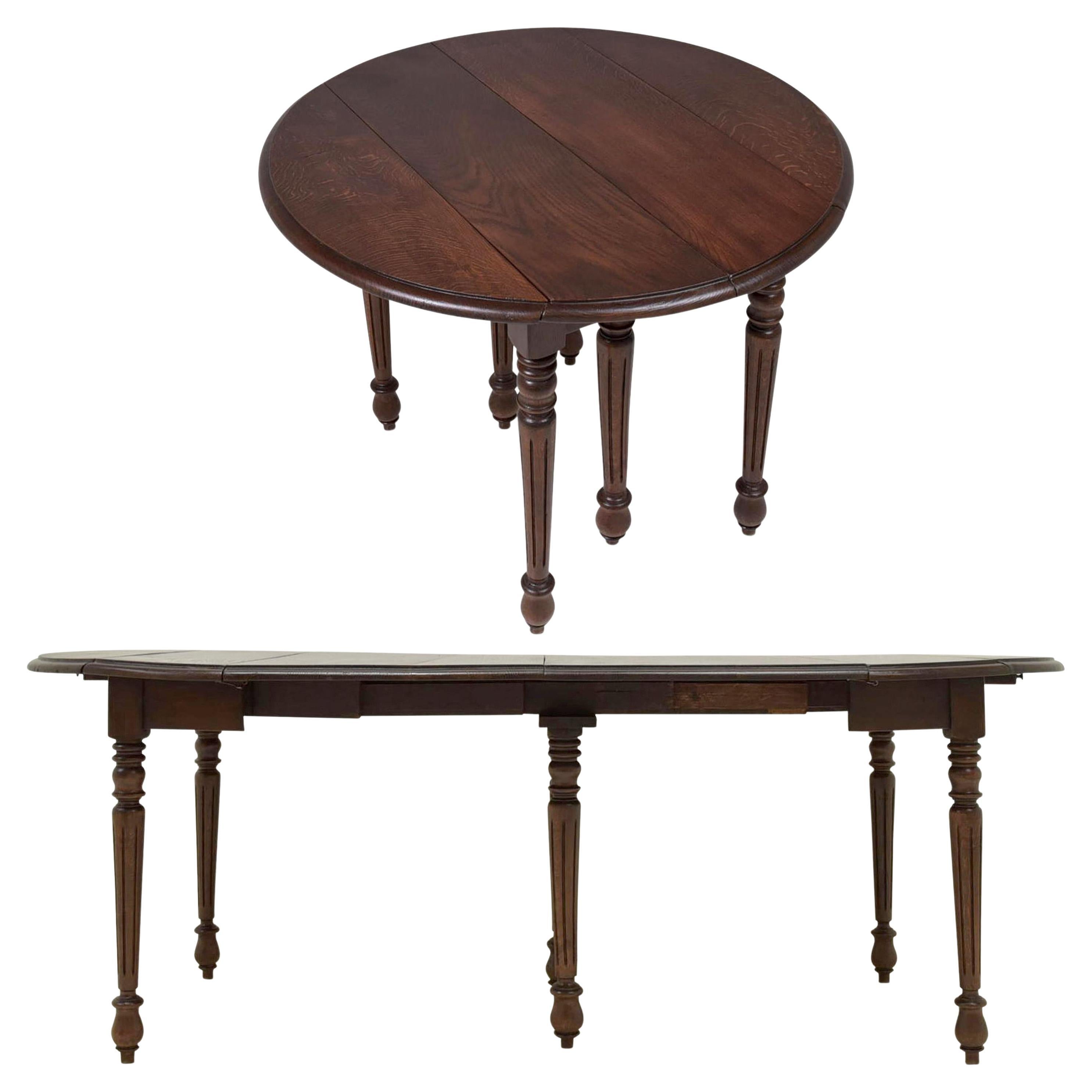 Extendable Dining Table in Oak, 1900 For Sale at 1stDibs