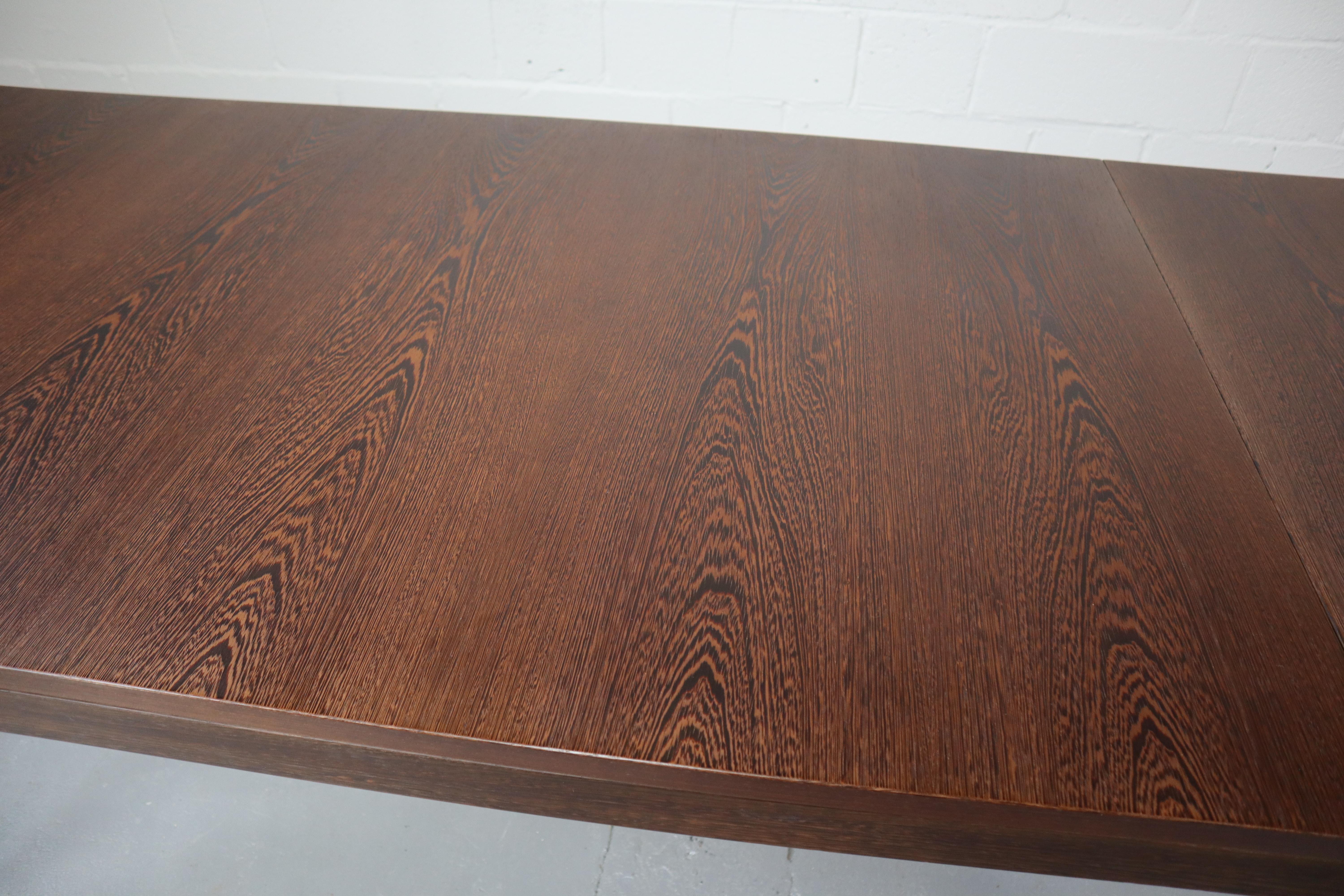 Extendable Dining Table in Wengé Wood, 1960s 4