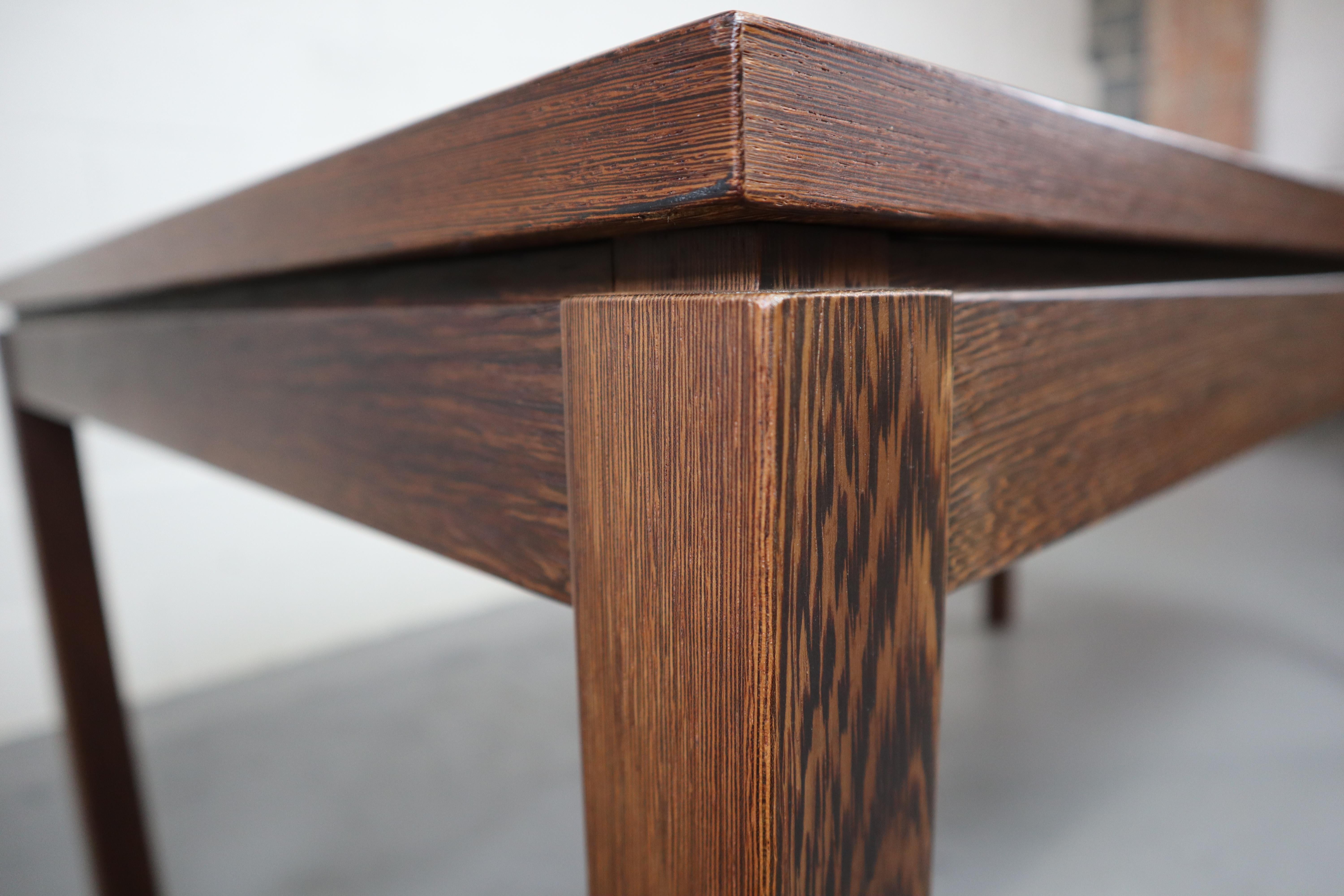European Extendable Dining Table in Wengé Wood, 1960s