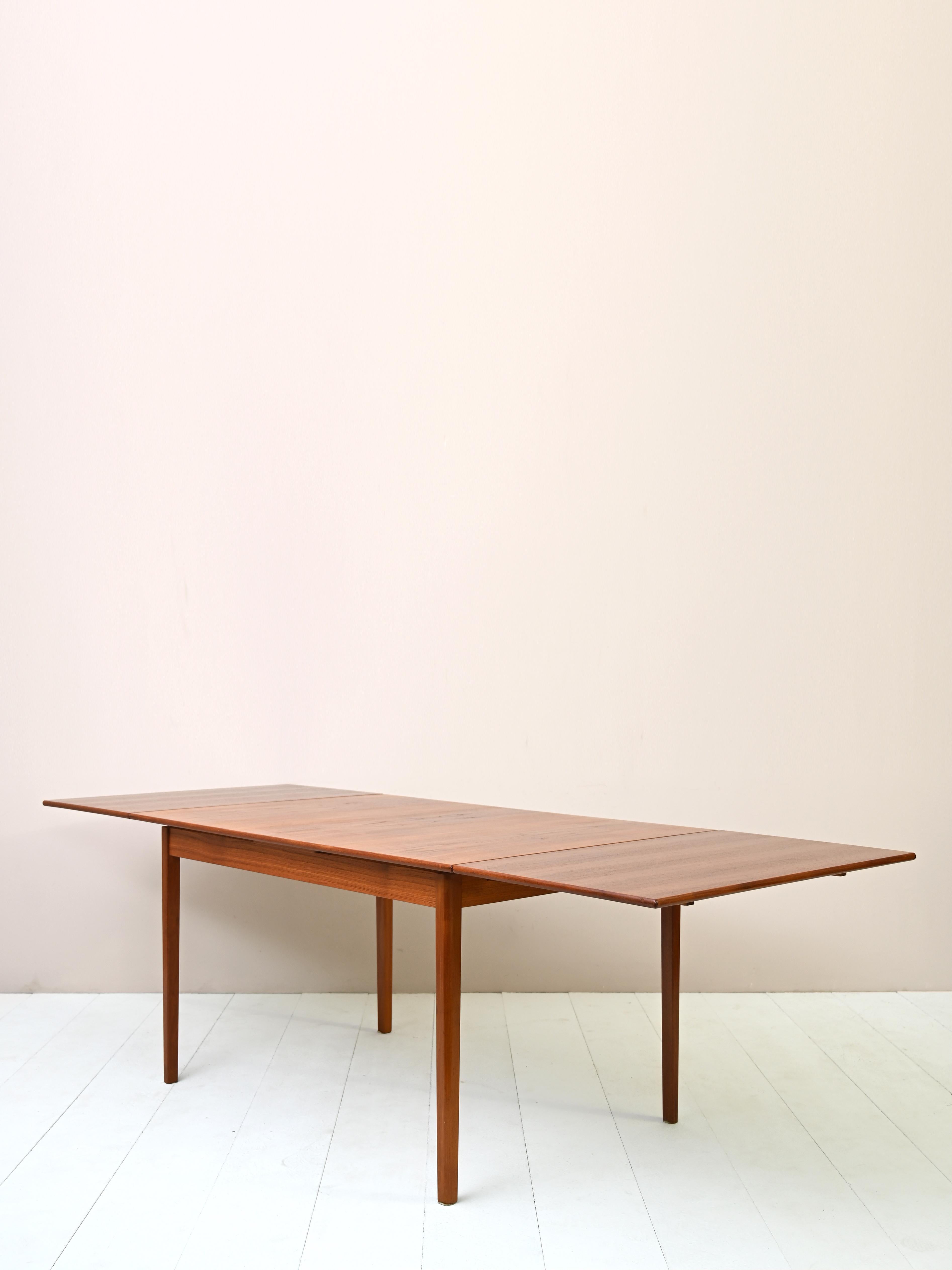 Teak Extendable Dining Table of Danish Manufacture For Sale