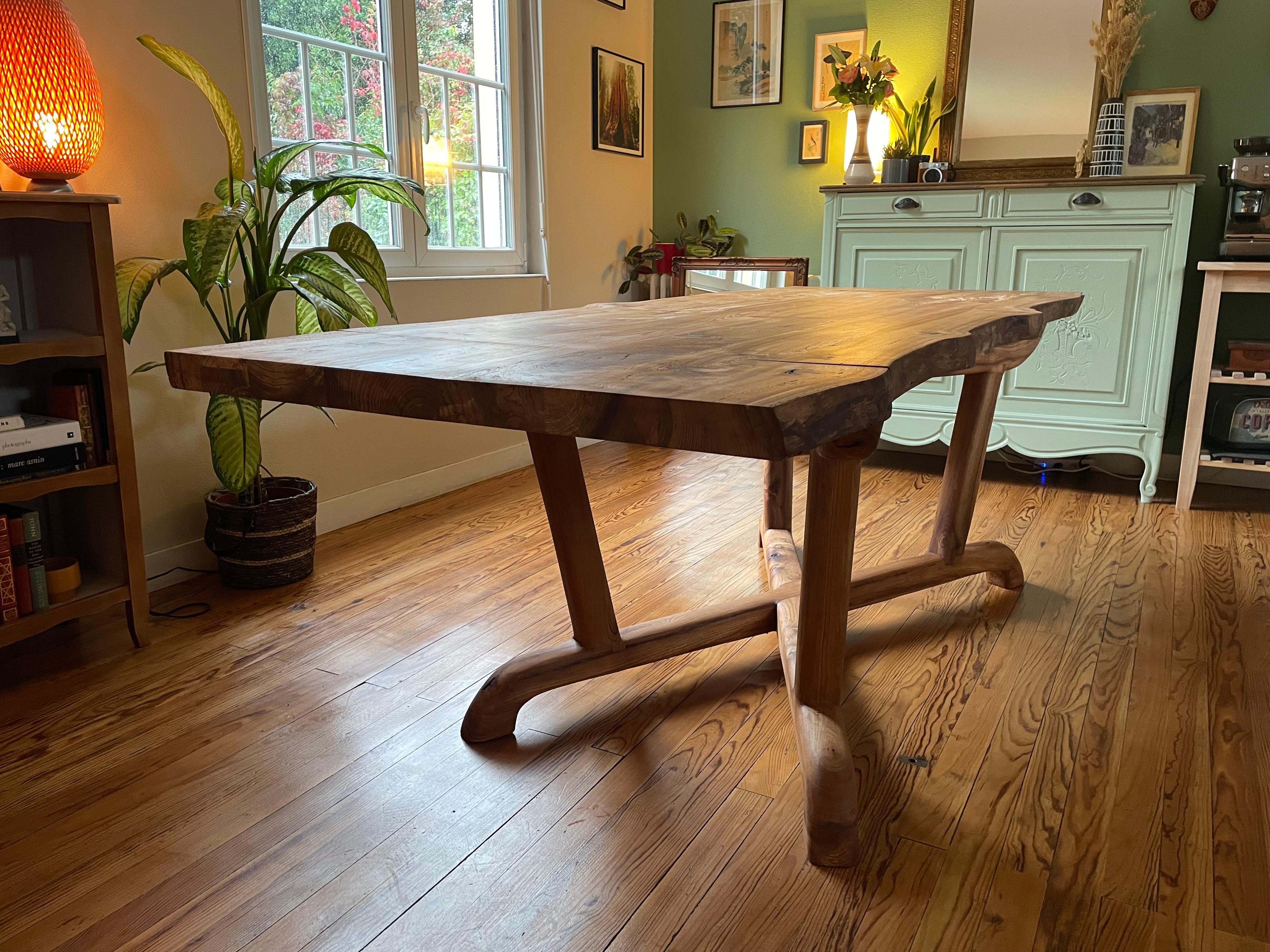 Rustic Extendable Dining Table - Reclaimed Elm Wood For Sale