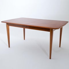Extendable Dining Table with Brass Inlays, France, Mid-20th Century