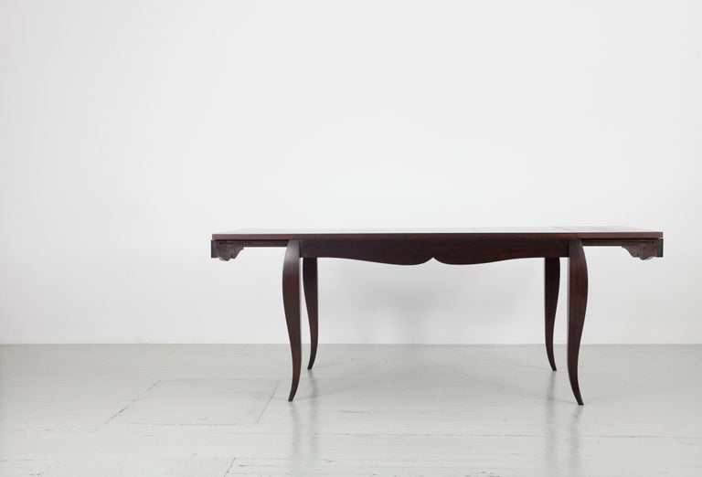Extendable Dining Table with Curved Legs, 1940s For Sale at 1stDibs