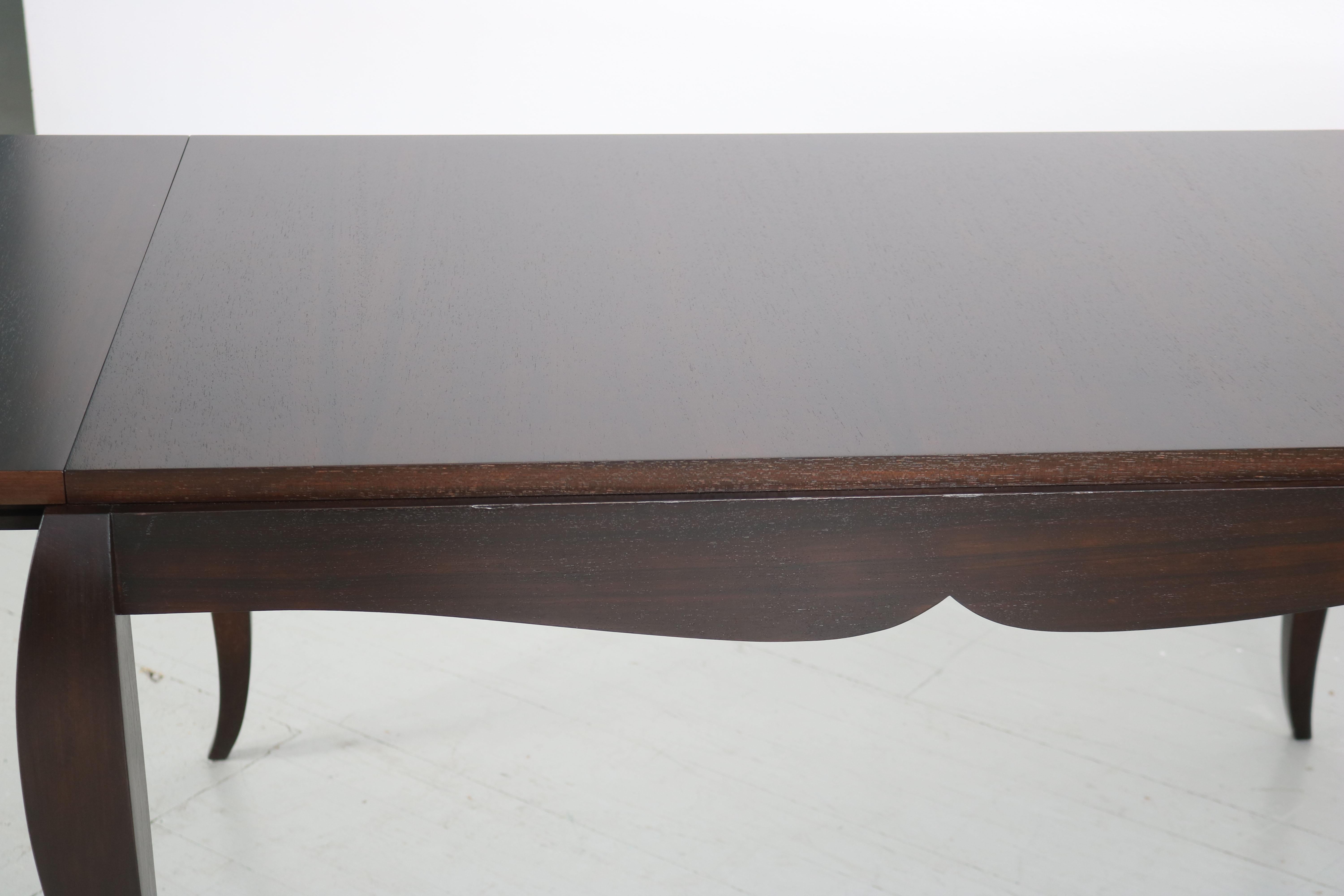 Oiled Extendable Dining Table with Curved Legs, 1940s For Sale