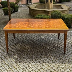 Extendable Dining Table with Parquet Top, Early 20th Century