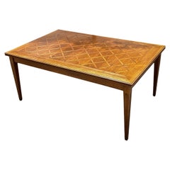 Table de salle à manger à rallonge avec plateau en parquet, début du 20e siècle