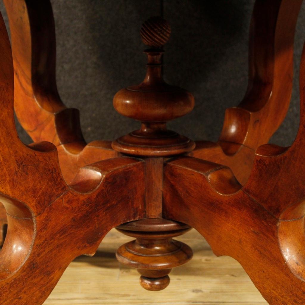 Extendable Dutch Dining Table in Carved Mahogany Wood from 20th Century 1
