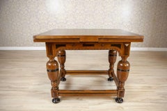 Extendable Dutch Oak Side Table, Late 19th Century - With provenance documented