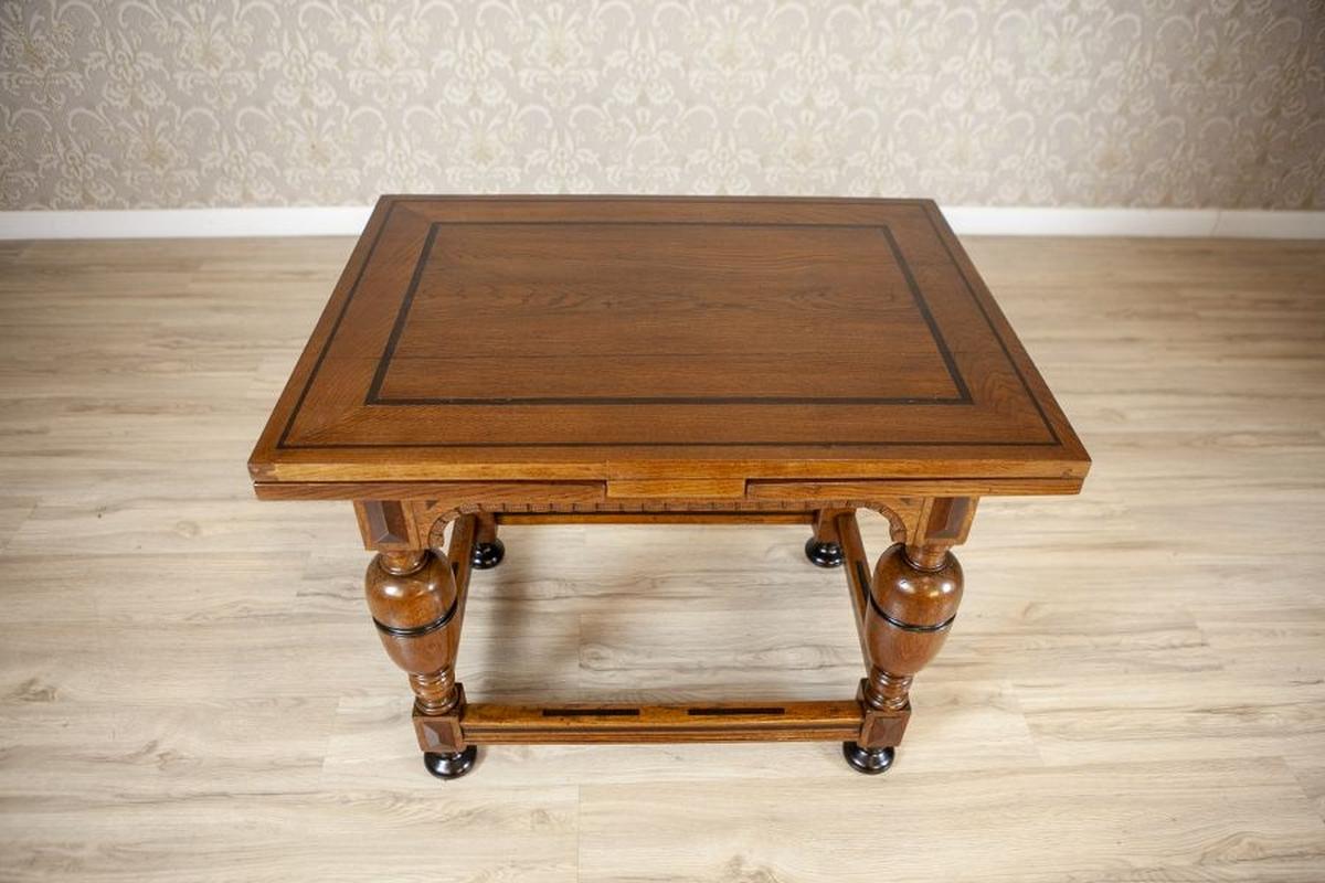 Extendable Dutch Oak Side Table, Late 19th Century - With provenance documented For Sale 2