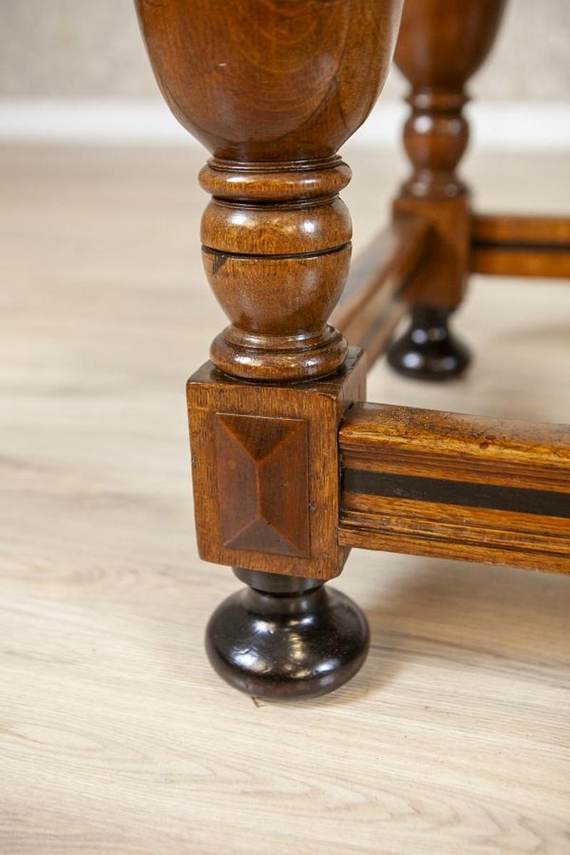 Extendable Dutch Oak Side Table, Late 19th Century - With provenance documented For Sale 6