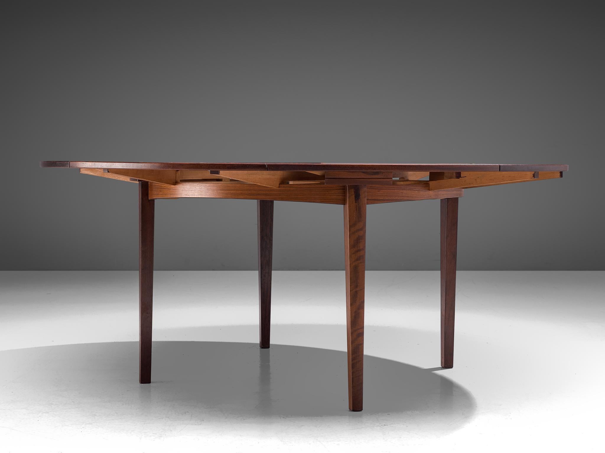 Danish Extendable 'Flip-Top' Lotus Table in Rosewood by Dyrlund