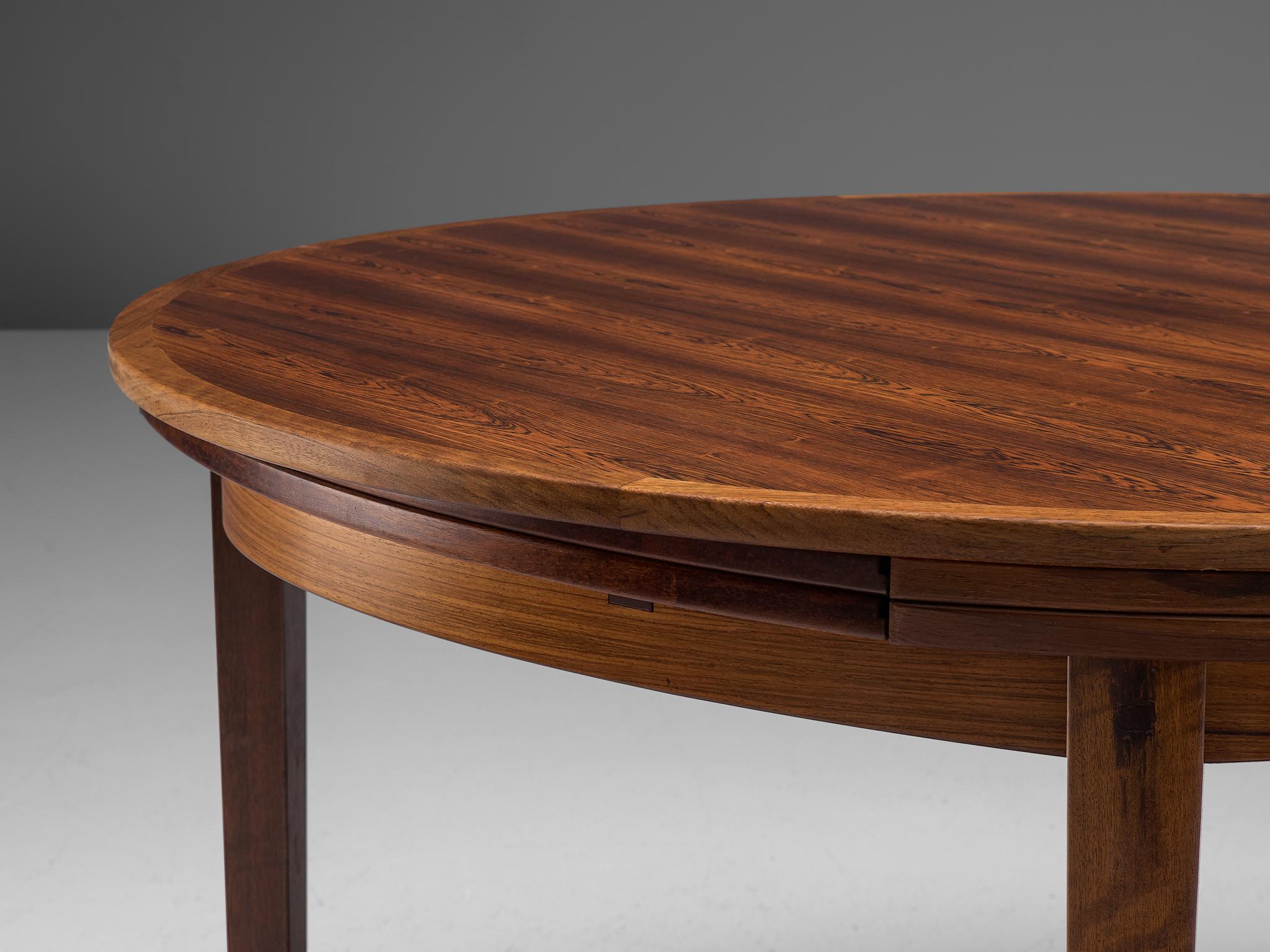 Brass Extendable 'Flip-Top' Lotus Table in Rosewood by Dyrlund