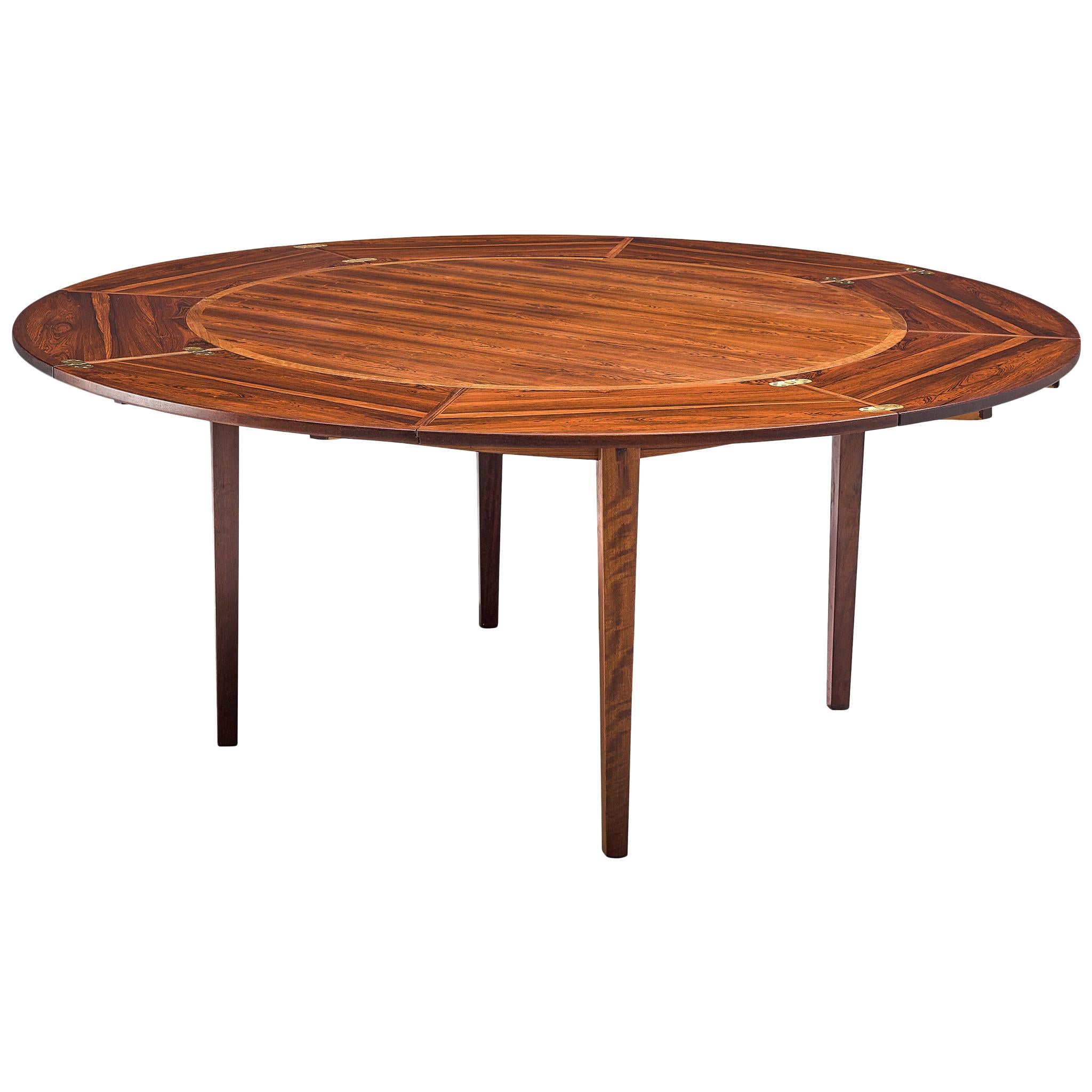 Extendable 'Flip-Top' Lotus Table in Rosewood by Dyrlund