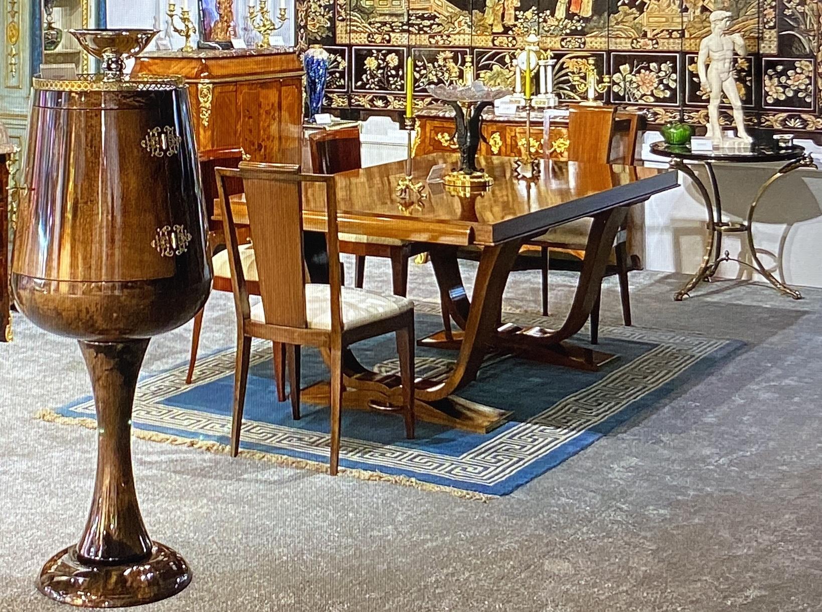 Hand-Crafted Fine French Art Deco Dining Table, Extendable Jules Leleu Style Dining Table For Sale