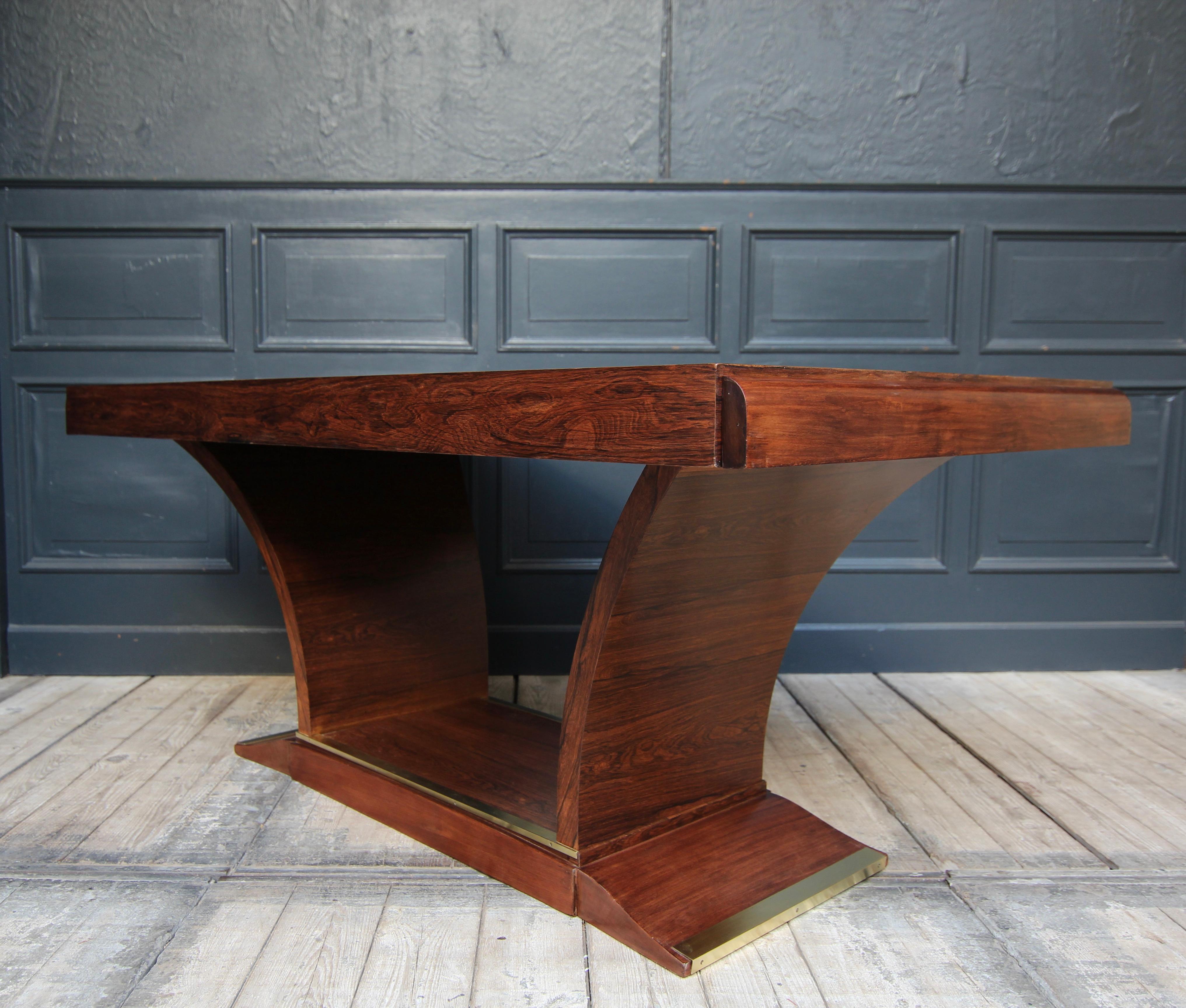 Table à rallonge en palissandre Art déco français, années 1930 en vente 5