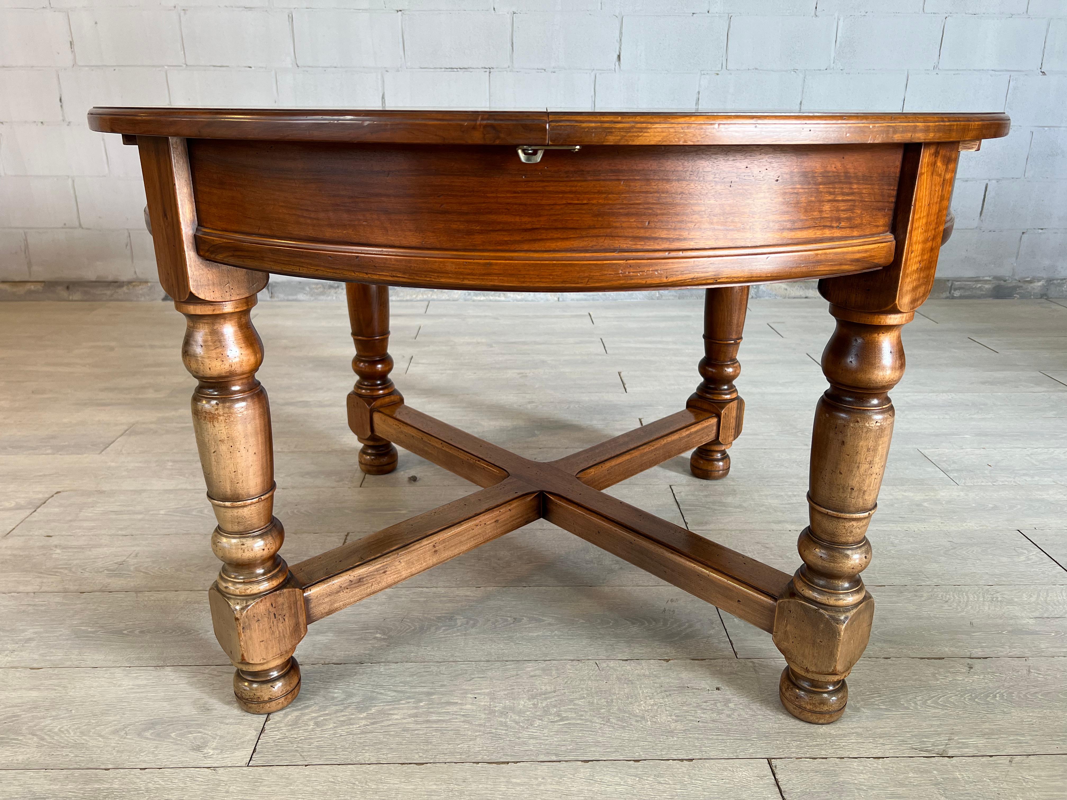 Extendable French Farmhouse Oak Dining Table For Sale 5