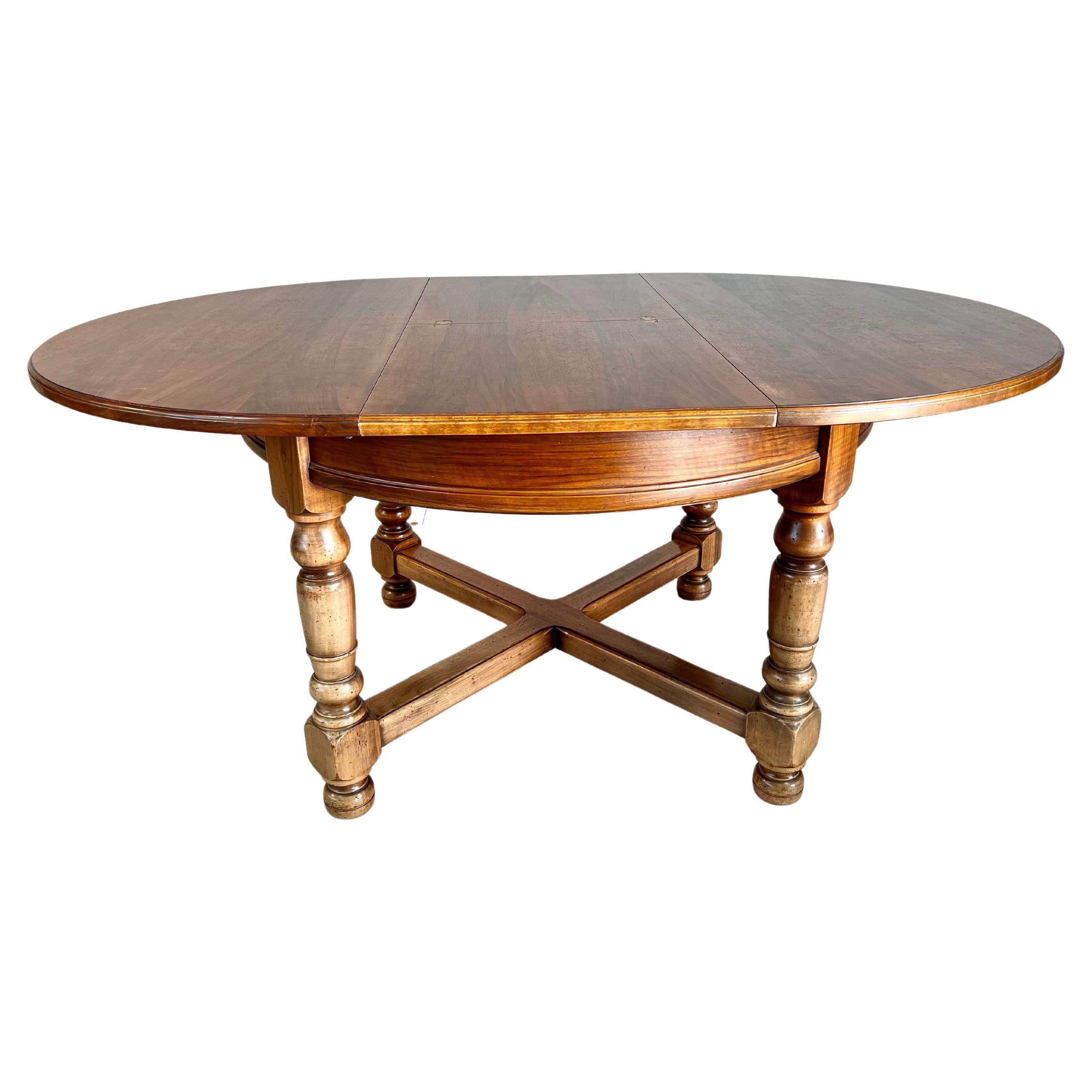 Extendable French Farmhouse Oak Dining Table For Sale