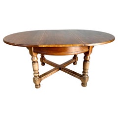 Used Extendable French Farmhouse Oak Dining Table
