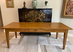 Extendable French Provincial Style Dining Table with Center Drawer