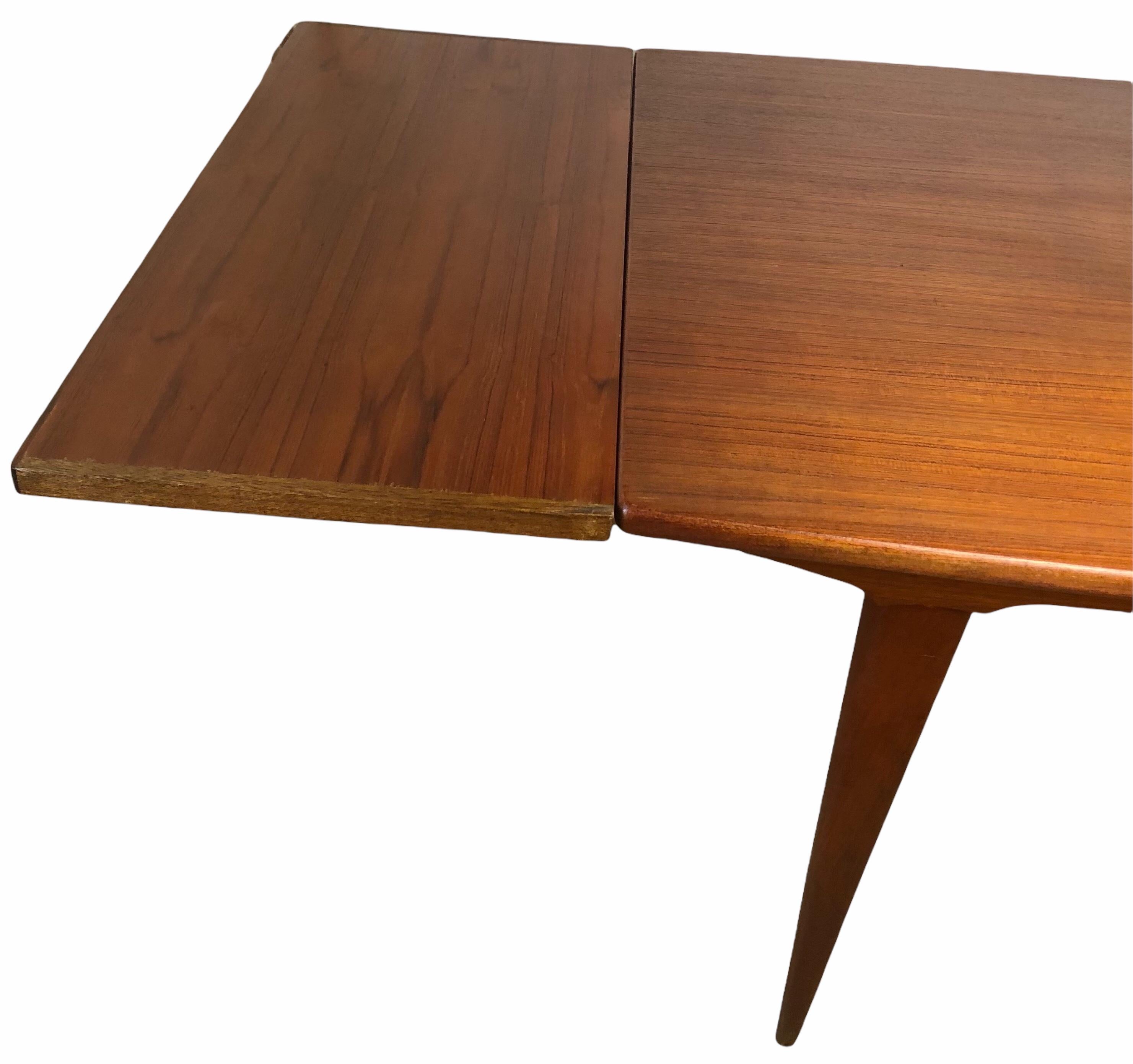 Mahogany Extendable French Scandinavian Style Dining Table Manner of Vilhelm Wohlert For Sale