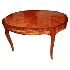 Extendable French Table in Louis XV Style - Bois de Rose and Bois de Violette