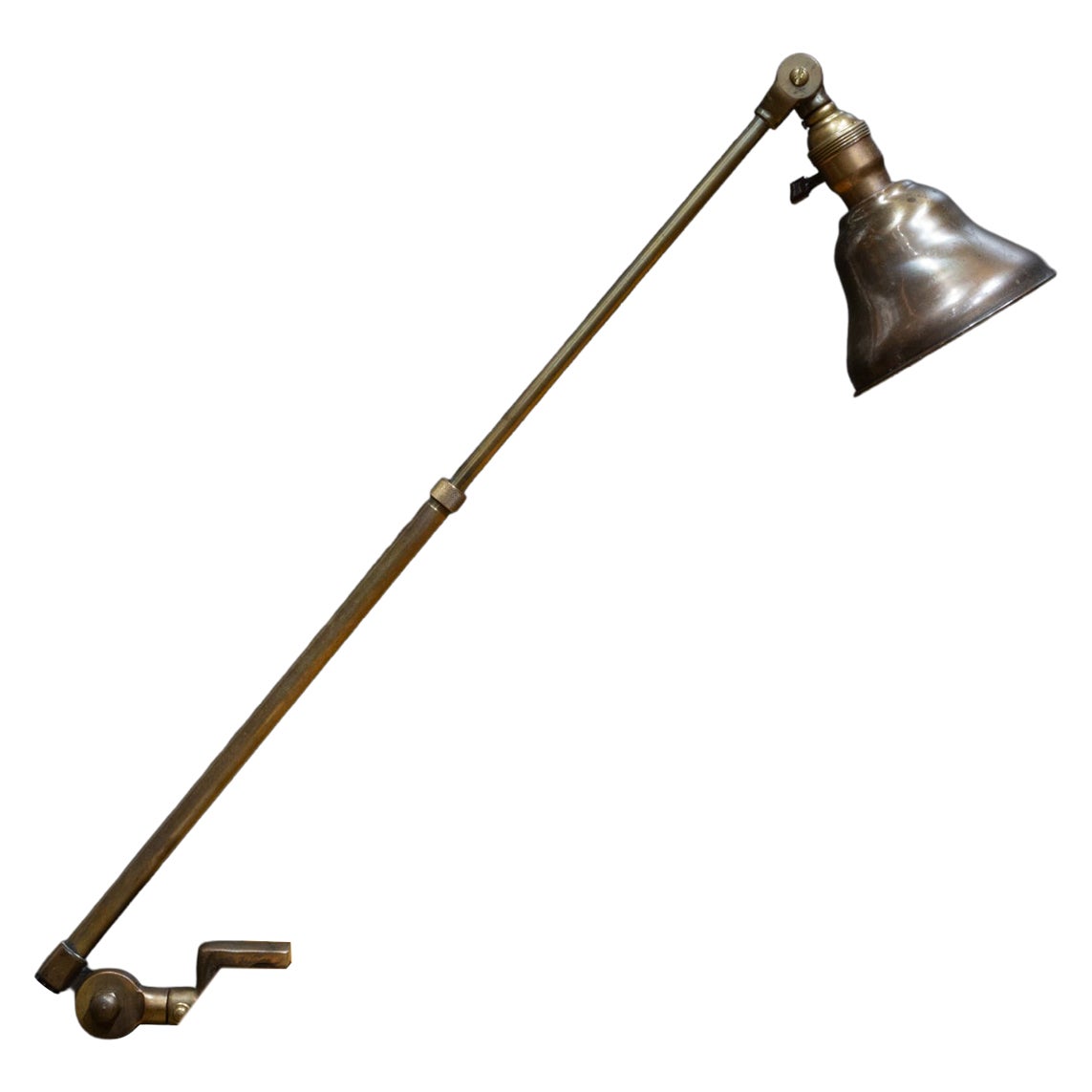 Extendable Industrial Bronze Task Lamp c.1930-1940 For Sale