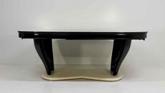 Extendable Italian Art Deco Dining Table att. Vittorio Dassi in Parchment, 1940s