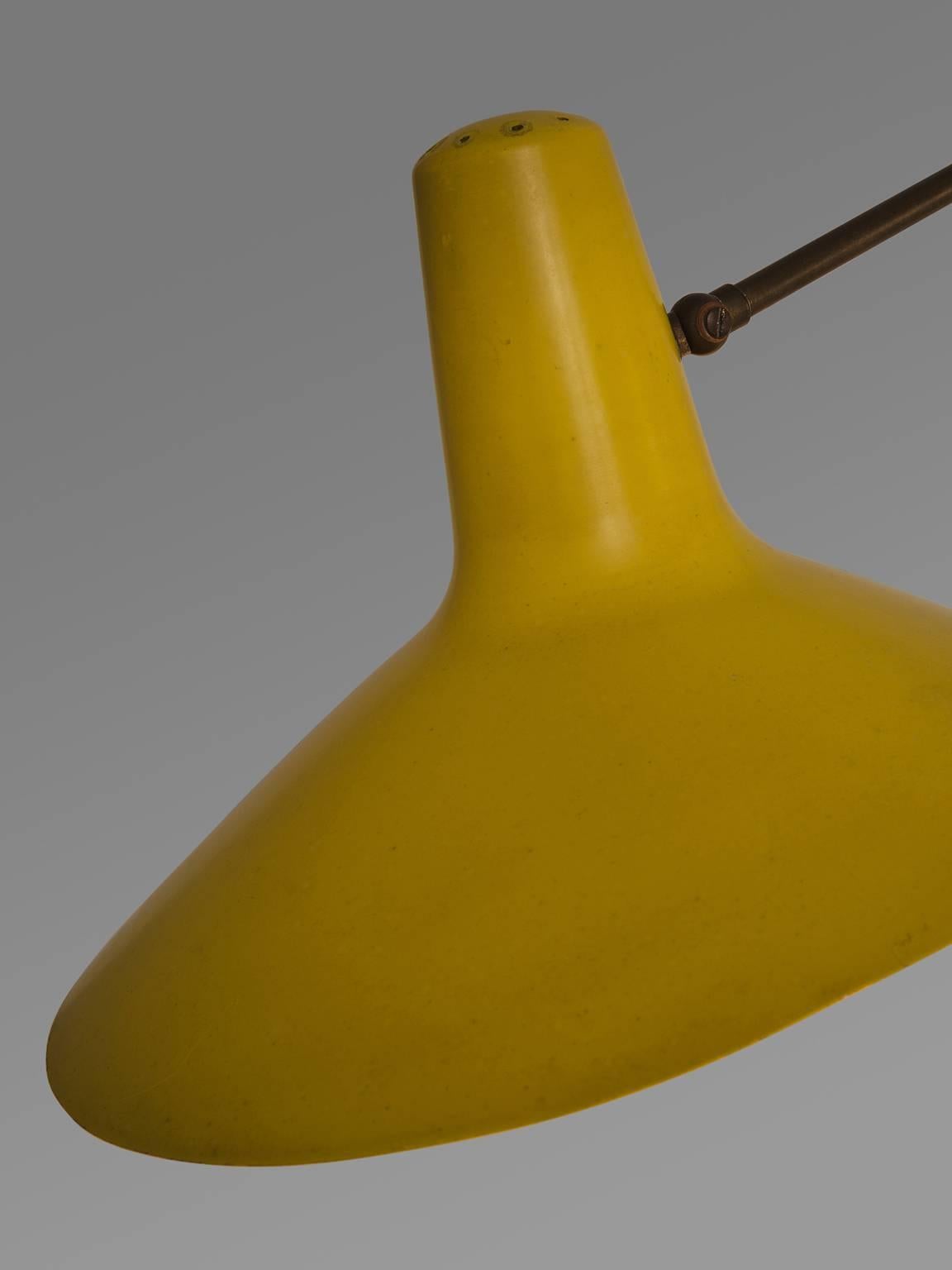 Extendable Italian Lamp in Yellow Metal and Brass 1