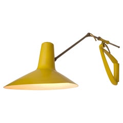 Extendable Italian Lamp in Yellow Metal and Brass