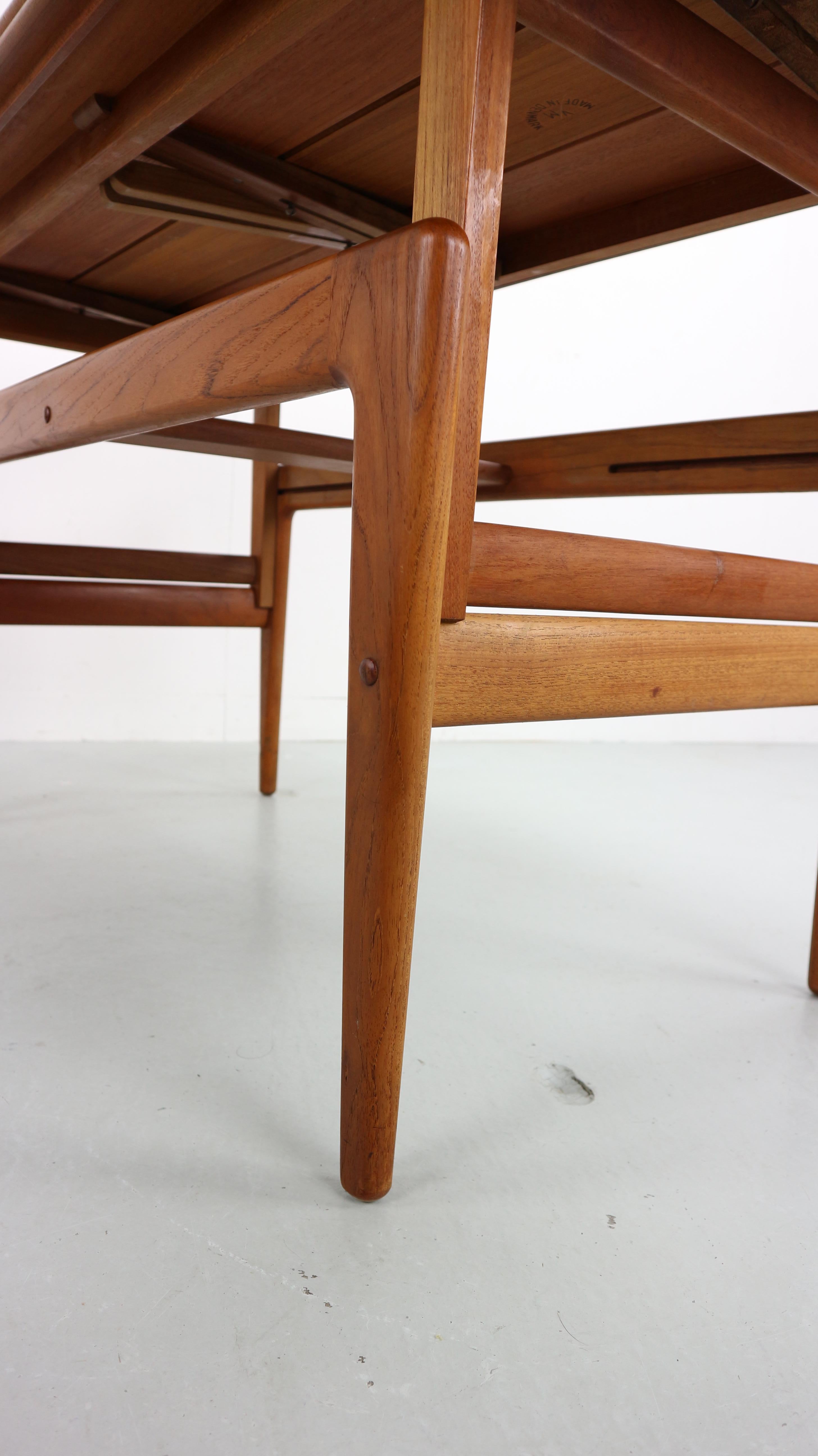 Teak Extendable Kai Kristiansen Elevator Table, Denmark, 1960s